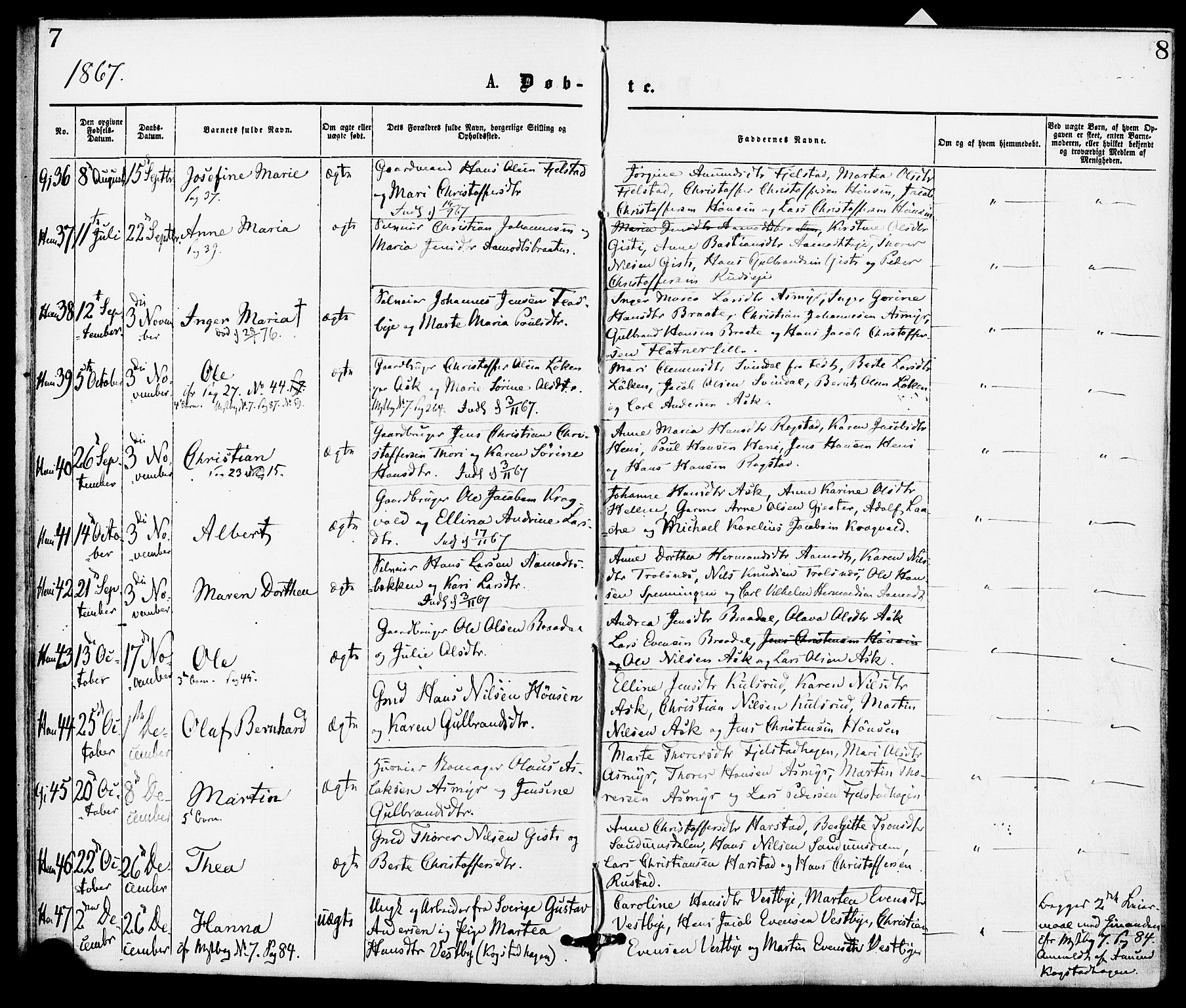 Gjerdrum prestekontor Kirkebøker, AV/SAO-A-10412b/F/Fa/L0008: Parish register (official) no. I 8, 1867-1880, p. 7-8