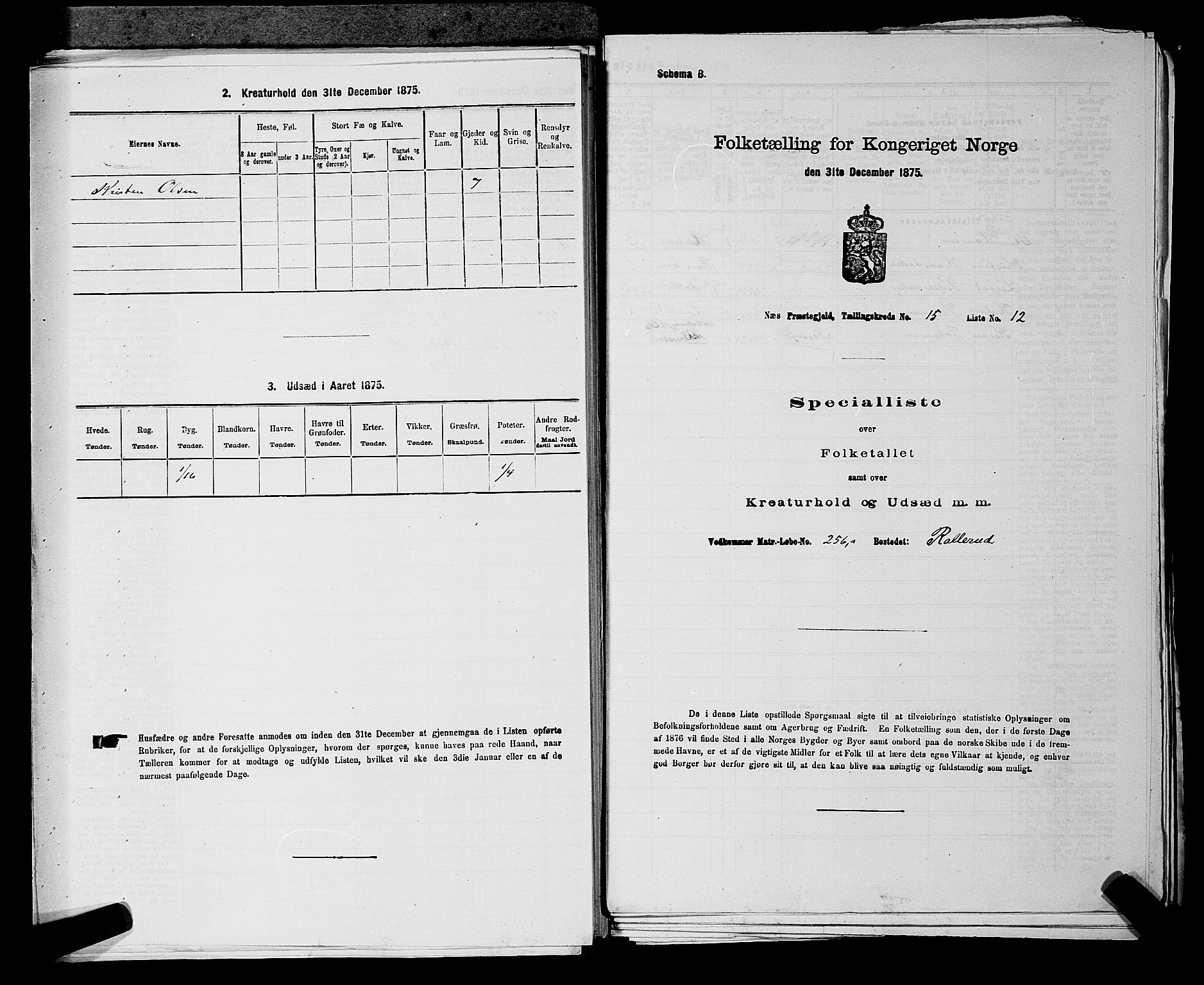 RA, 1875 census for 0236P Nes, 1875, p. 2782