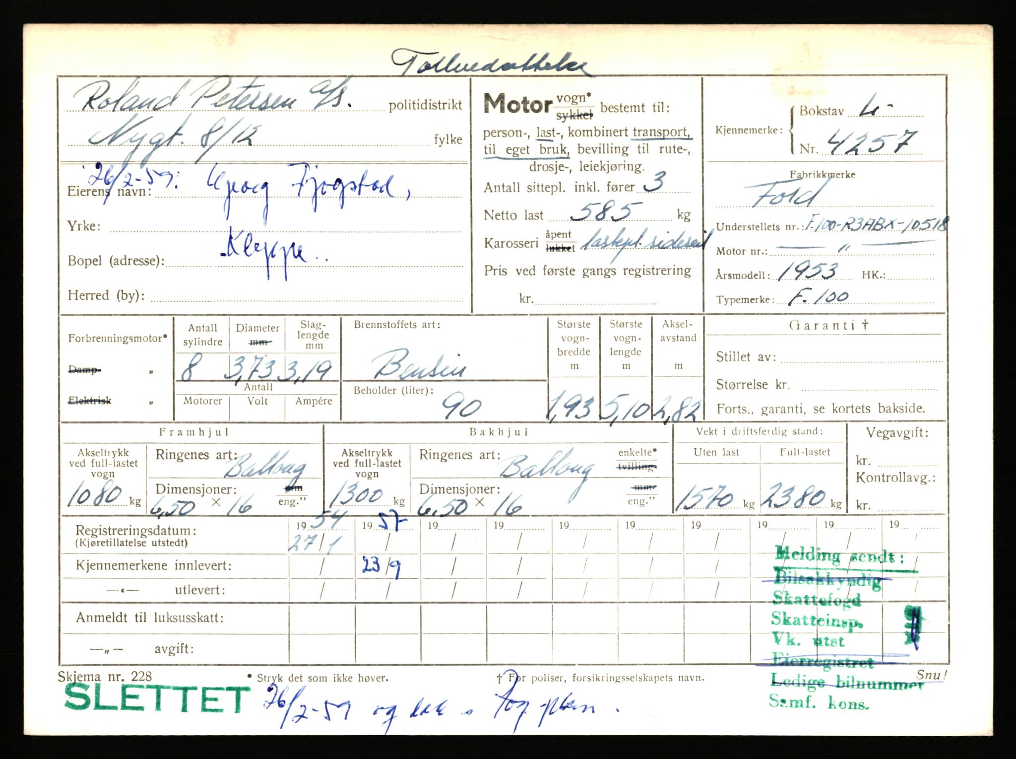 Stavanger trafikkstasjon, AV/SAST-A-101942/0/F/L0012: L-4200 - L-4699, 1930-1971, p. 221