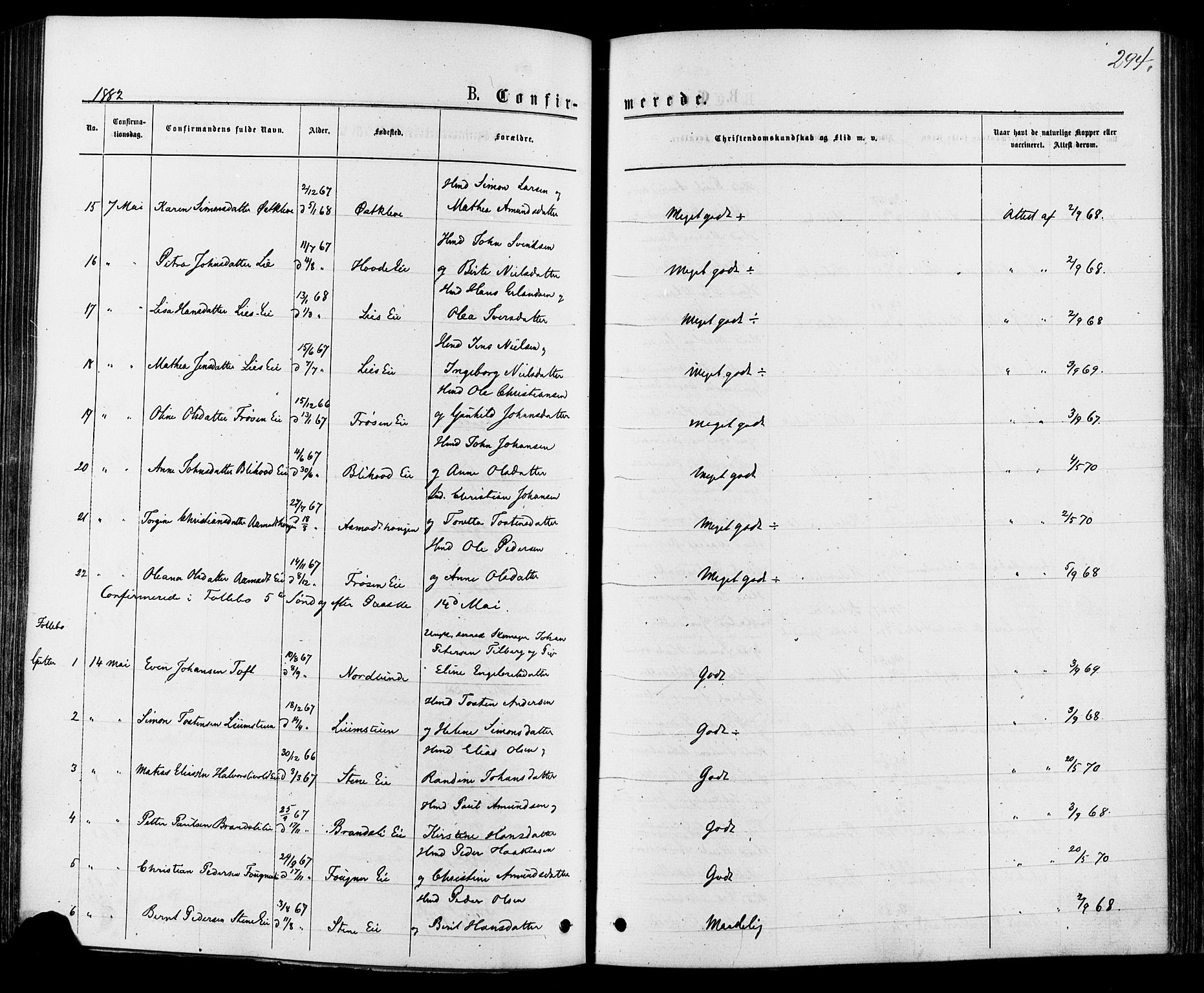 Østre Gausdal prestekontor, SAH/PREST-092/H/Ha/Haa/L0001: Parish register (official) no. 1, 1874-1886, p. 294