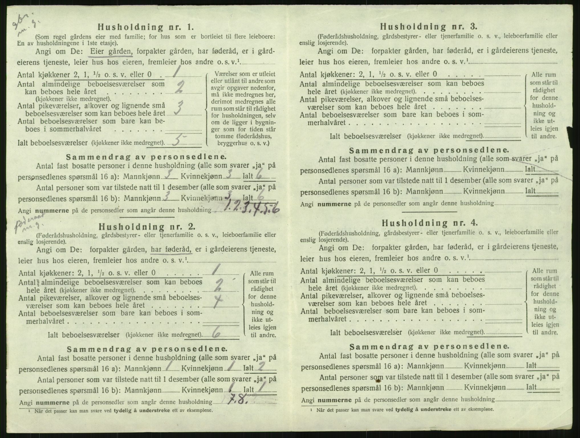 SAT, 1920 census for Hustad, 1920, p. 732