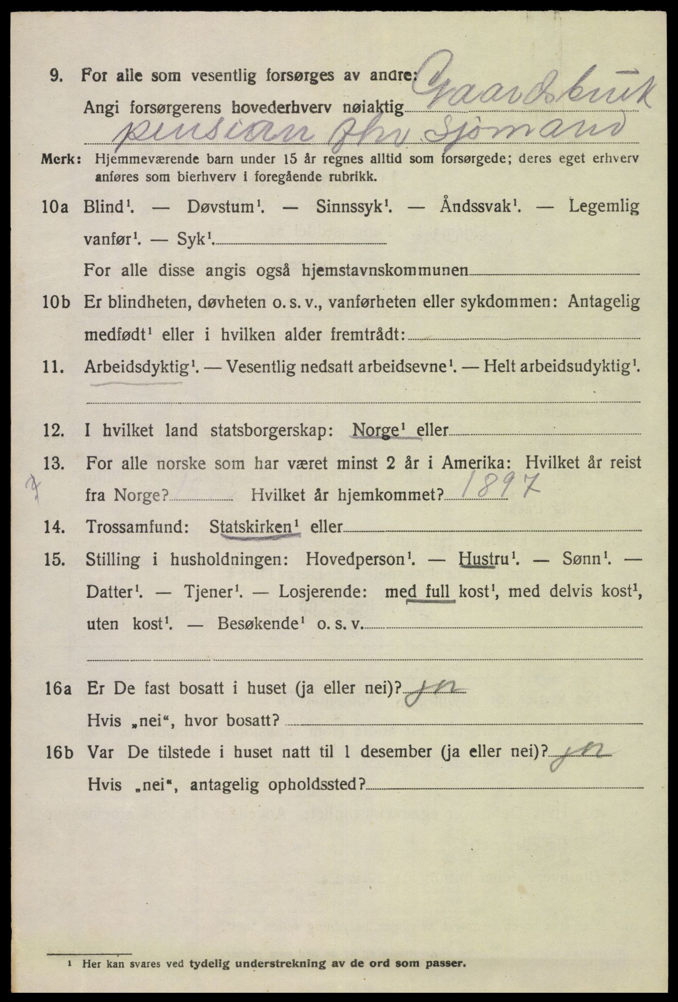 SAK, 1920 census for Kvinesdal, 1920, p. 4872