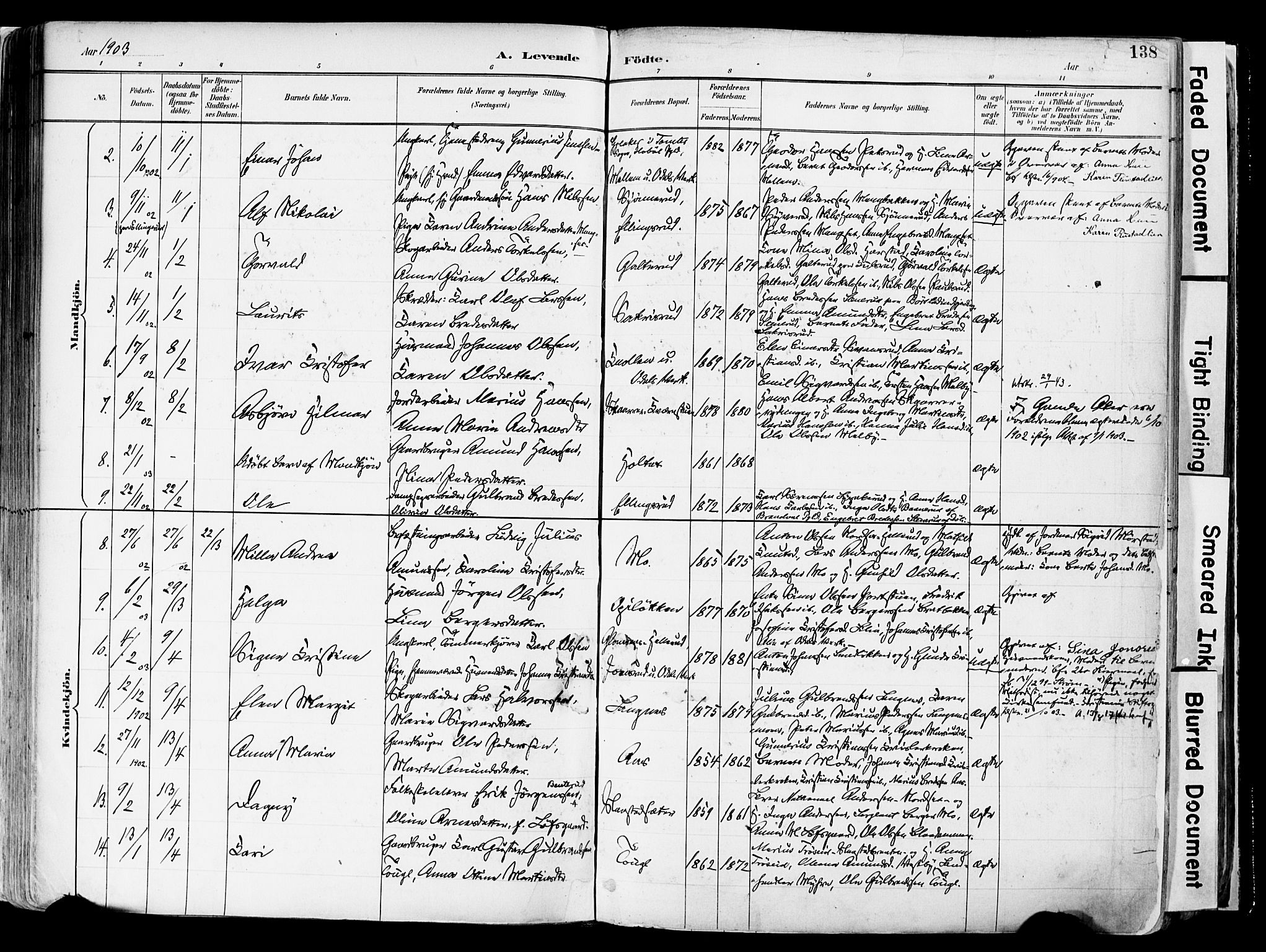 Sør-Odal prestekontor, AV/SAH-PREST-030/H/Ha/Haa/L0006: Parish register (official) no. 6, 1886-1931, p. 138