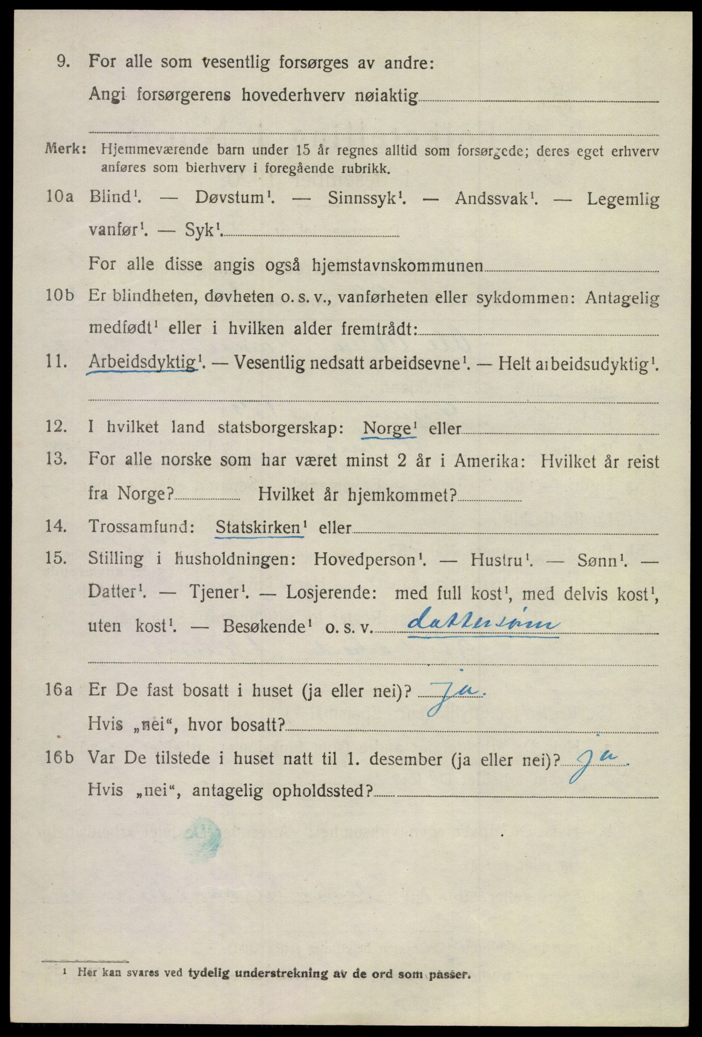 SAKO, 1920 census for Flesberg, 1920, p. 2610