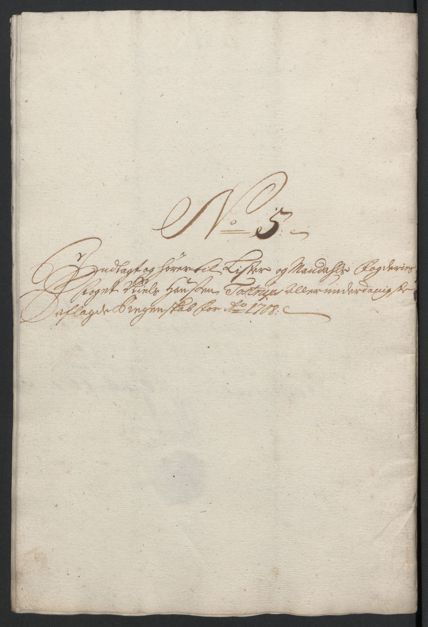 Rentekammeret inntil 1814, Reviderte regnskaper, Fogderegnskap, RA/EA-4092/R43/L2552: Fogderegnskap Lista og Mandal, 1705-1709, p. 66