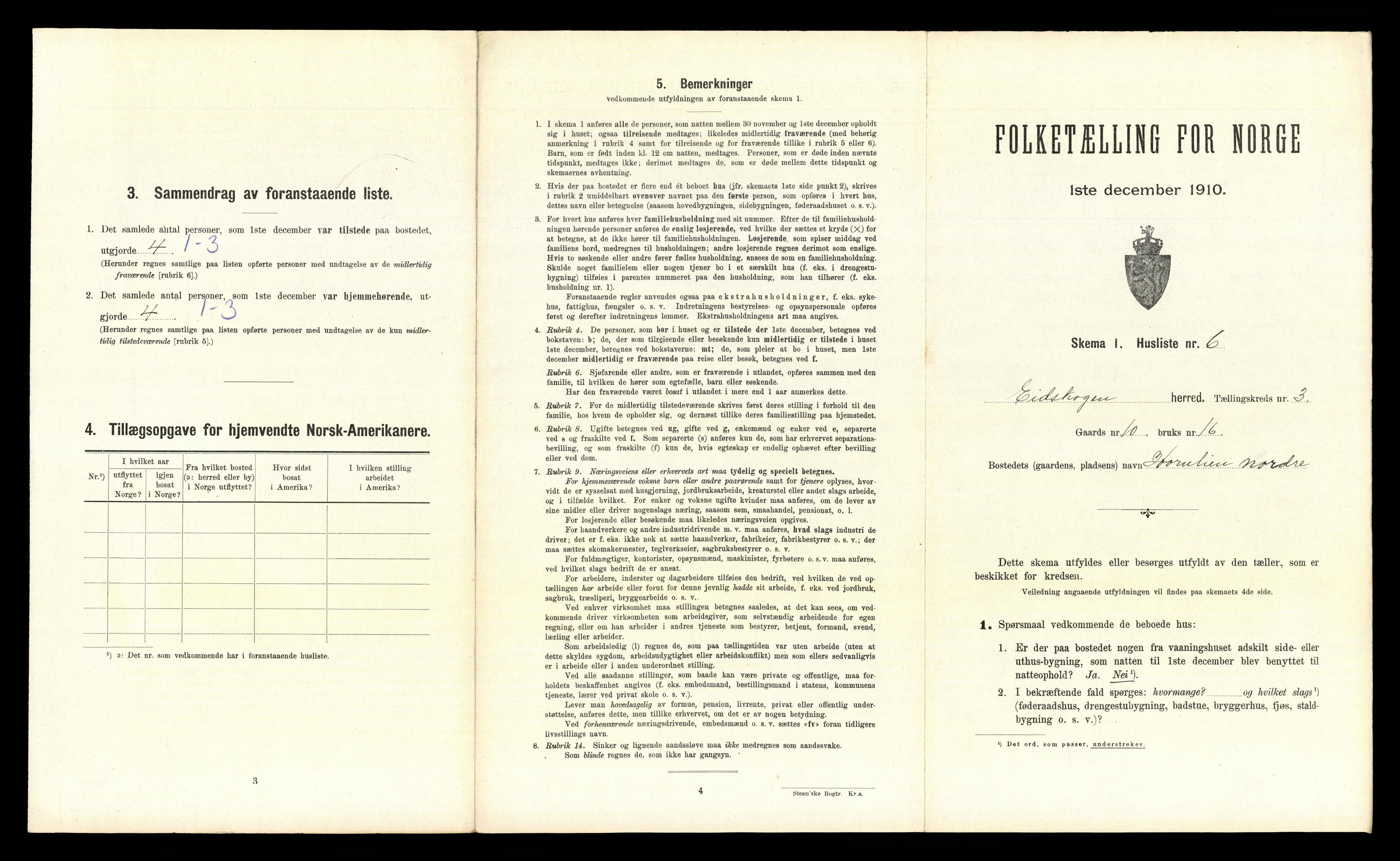 RA, 1910 census for Eidskog, 1910, p. 376