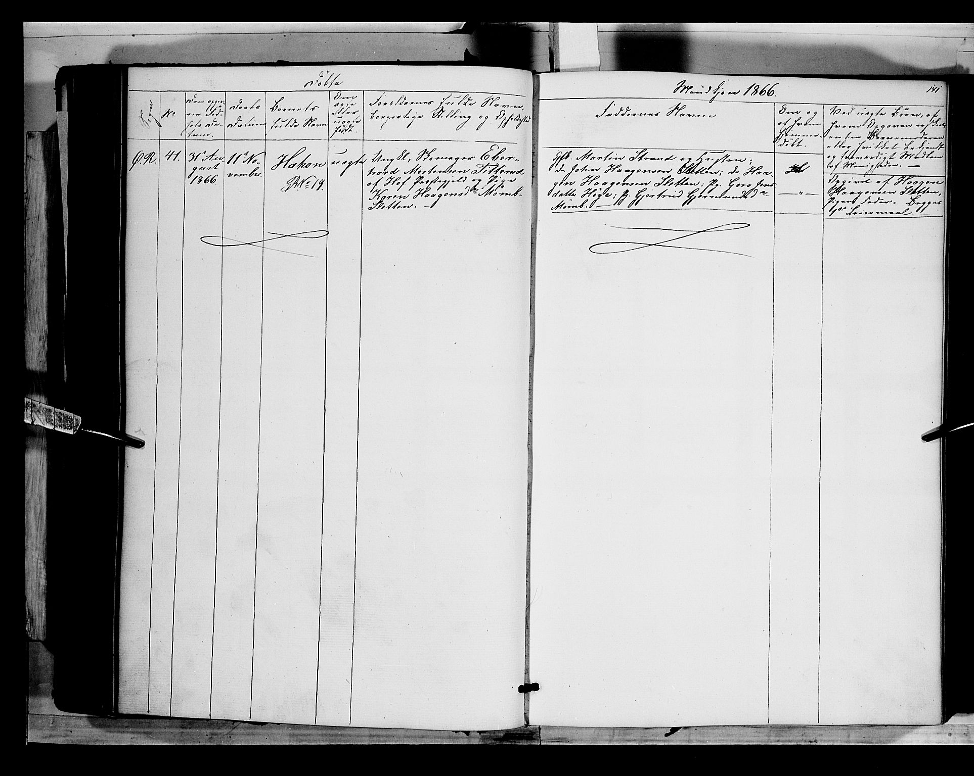 Rendalen prestekontor, SAH/PREST-054/H/Ha/Haa/L0005: Parish register (official) no. 5, 1853-1866, p. 141