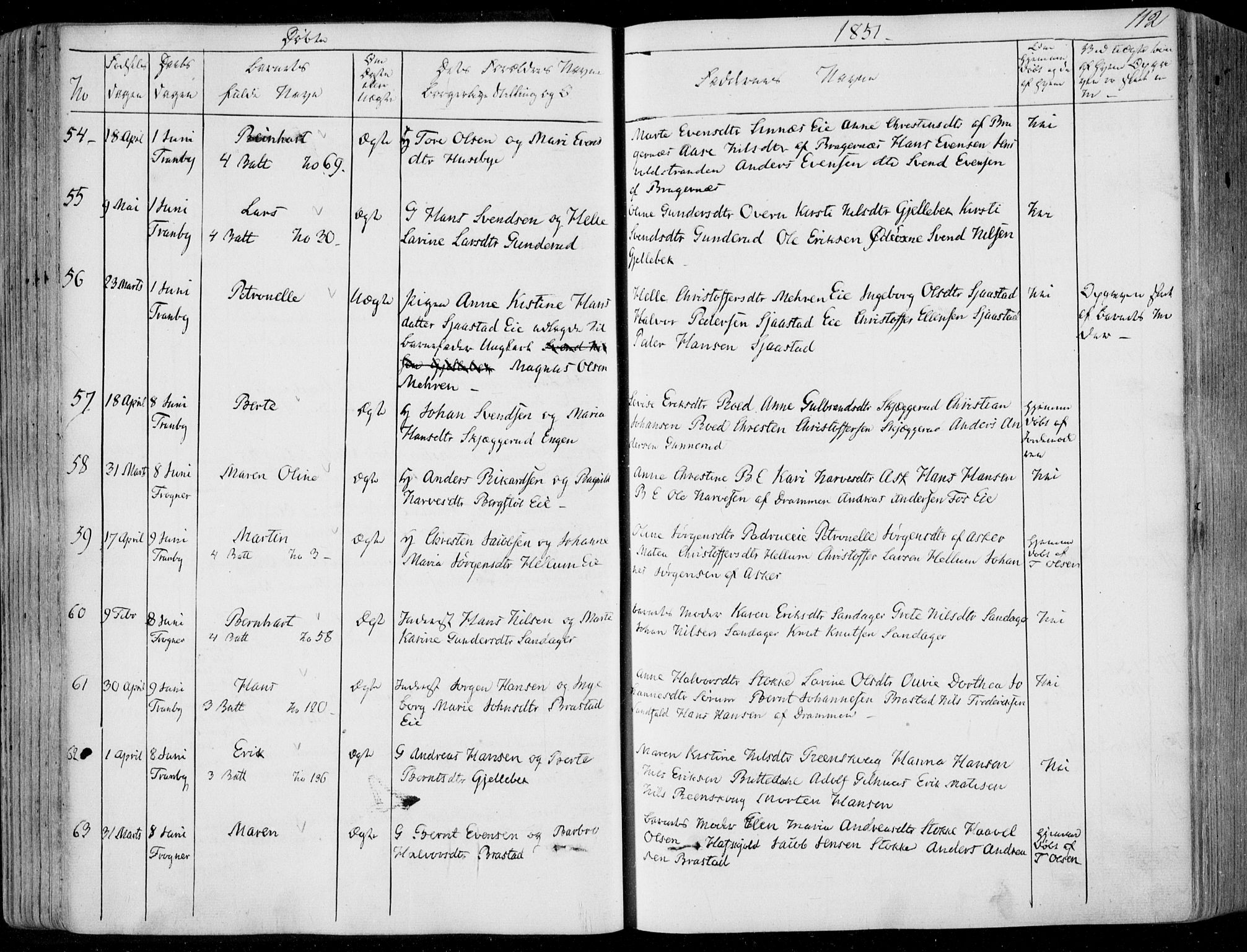Lier kirkebøker, AV/SAKO-A-230/F/Fa/L0011: Parish register (official) no. I 11, 1843-1854, p. 112