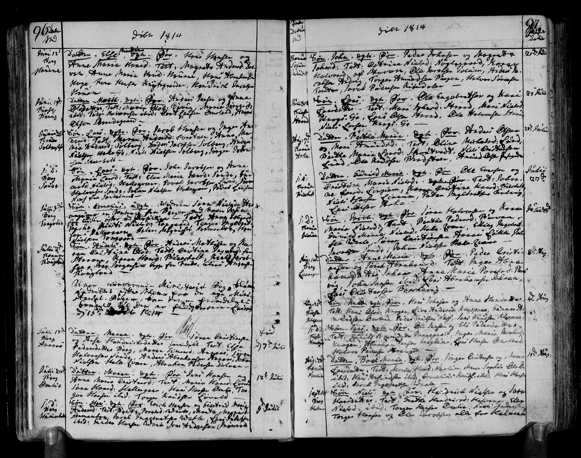 Brunlanes kirkebøker, SAKO/A-342/F/Fa/L0002: Parish register (official) no. I 2, 1802-1834, p. 96-97