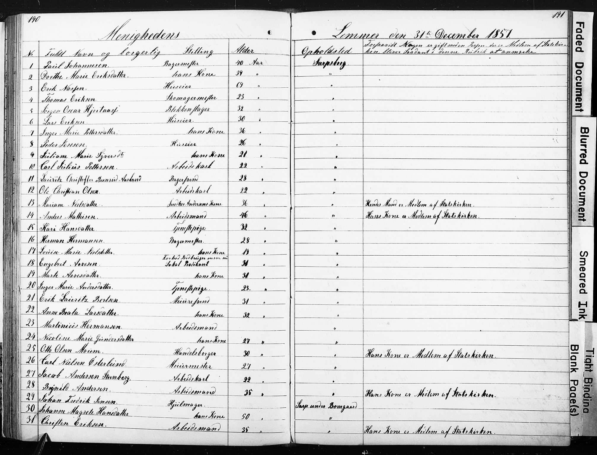 Sarpsborg metodistkirke, SAO/PAO-0233/A/L0001: Dissenter register no. 1, 1856-1875, p. 190-191