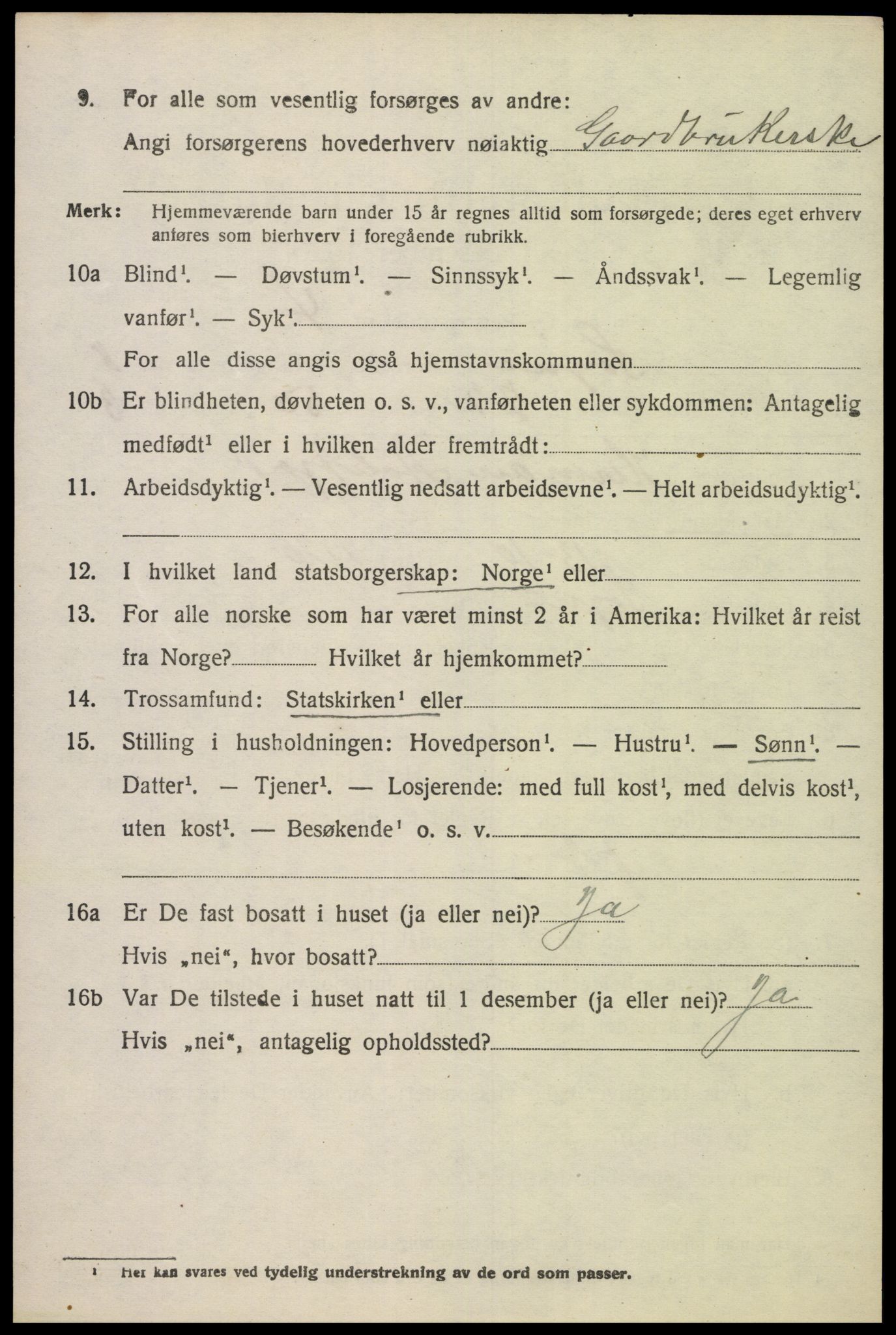 SAK, 1920 census for Søgne, 1920, p. 5860