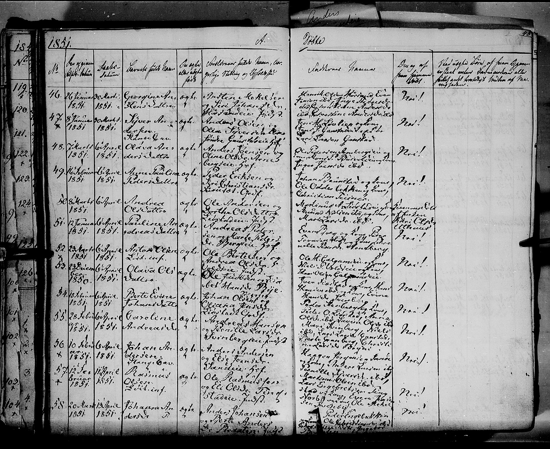 Romedal prestekontor, AV/SAH-PREST-004/K/L0004: Parish register (official) no. 4, 1847-1861, p. 45