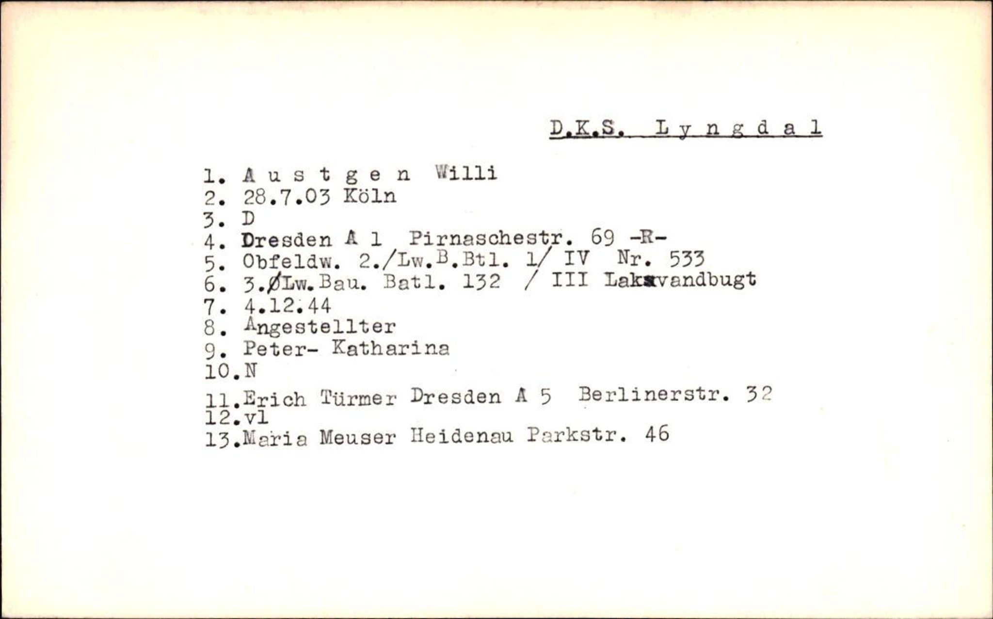 Hjemsendte tyskere , RA/RAFA-6487/D/Da/L0001: Abel- Glazel, 1945-1947, p. 87