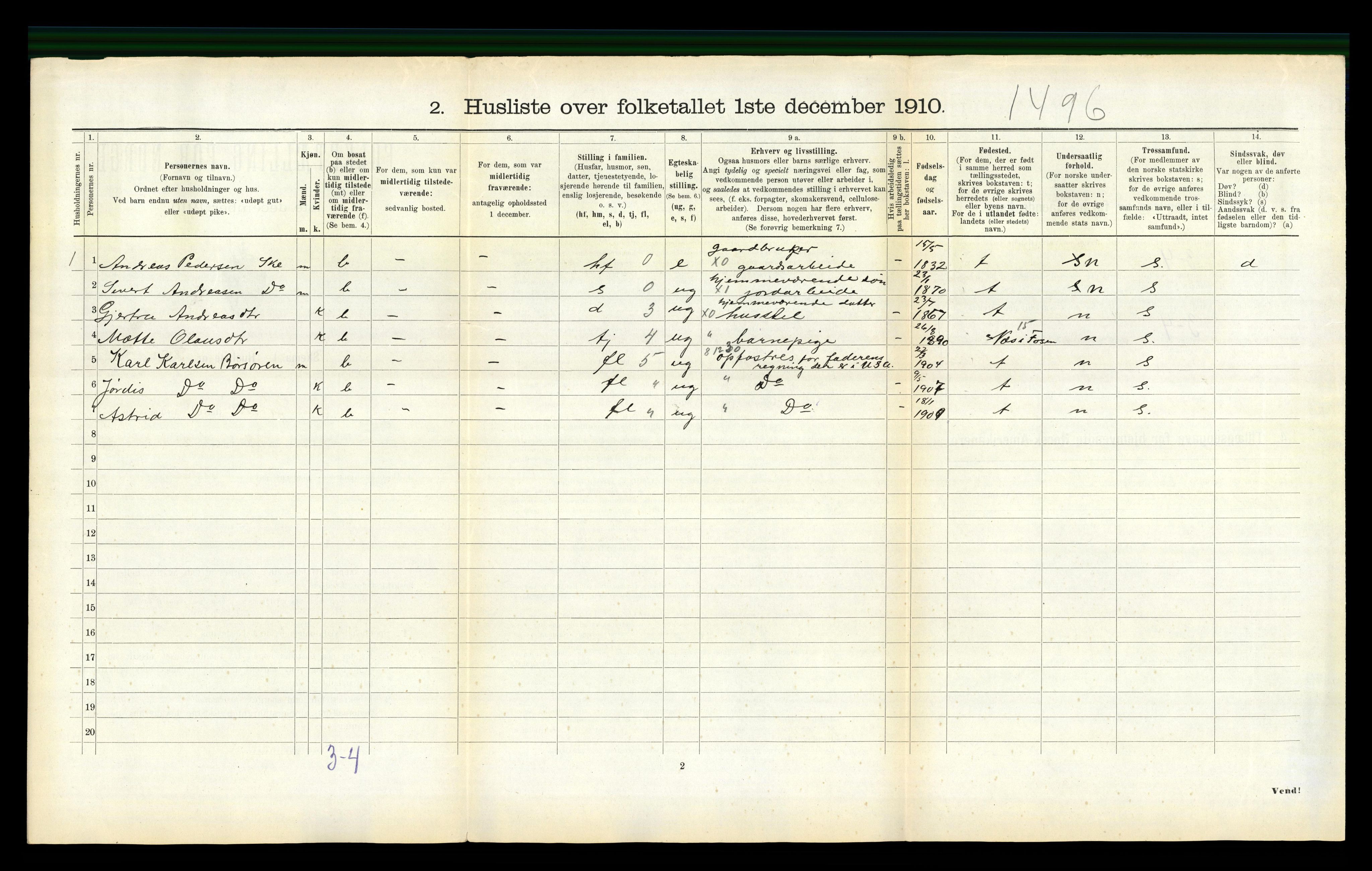 RA, 1910 census for Børsa, 1910, p. 380