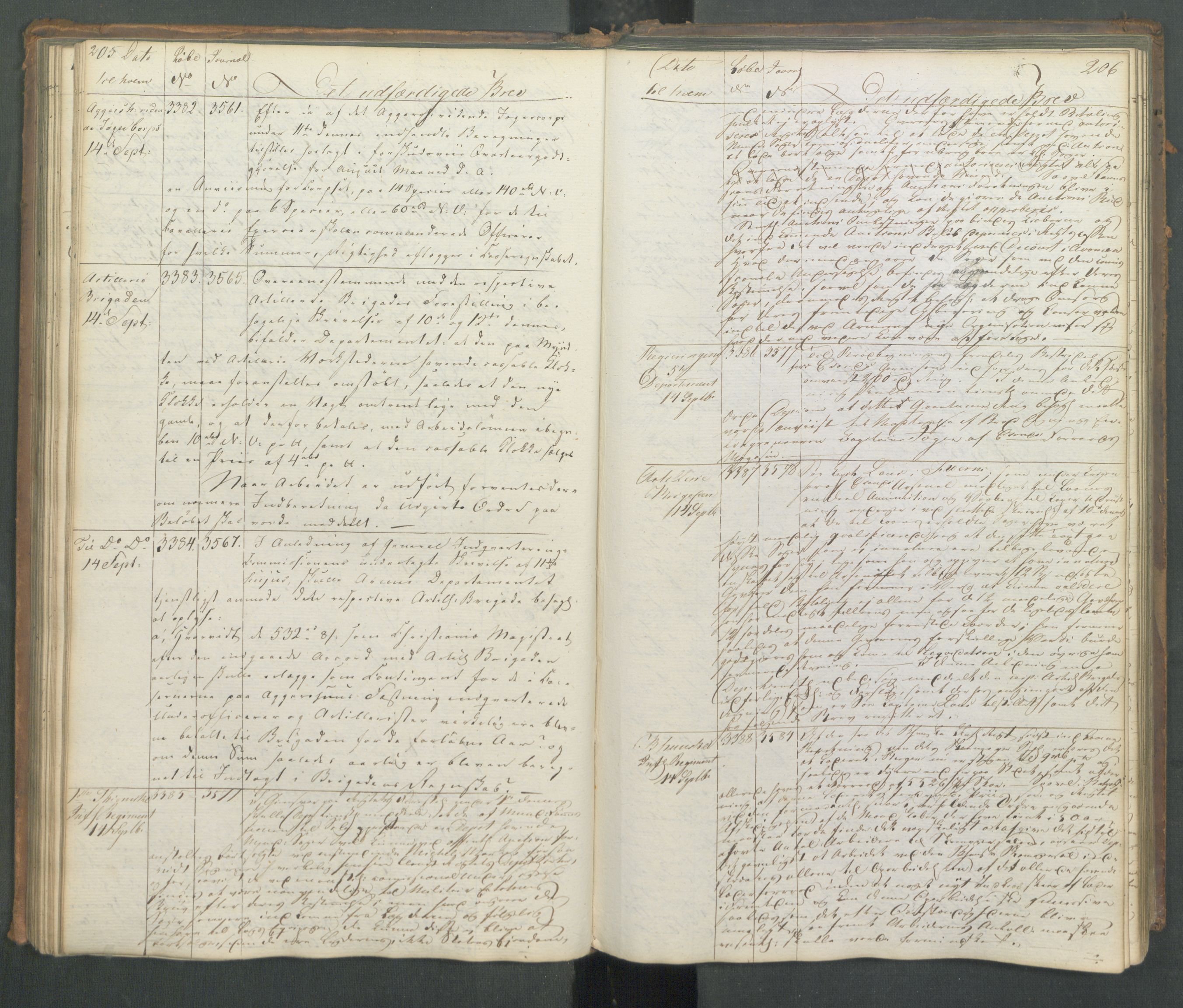 Armédepartementet, AV/RA-RAFA-3493/B/Ba/L0007: 6. Departements Kopibog, 1816, p. 205-206