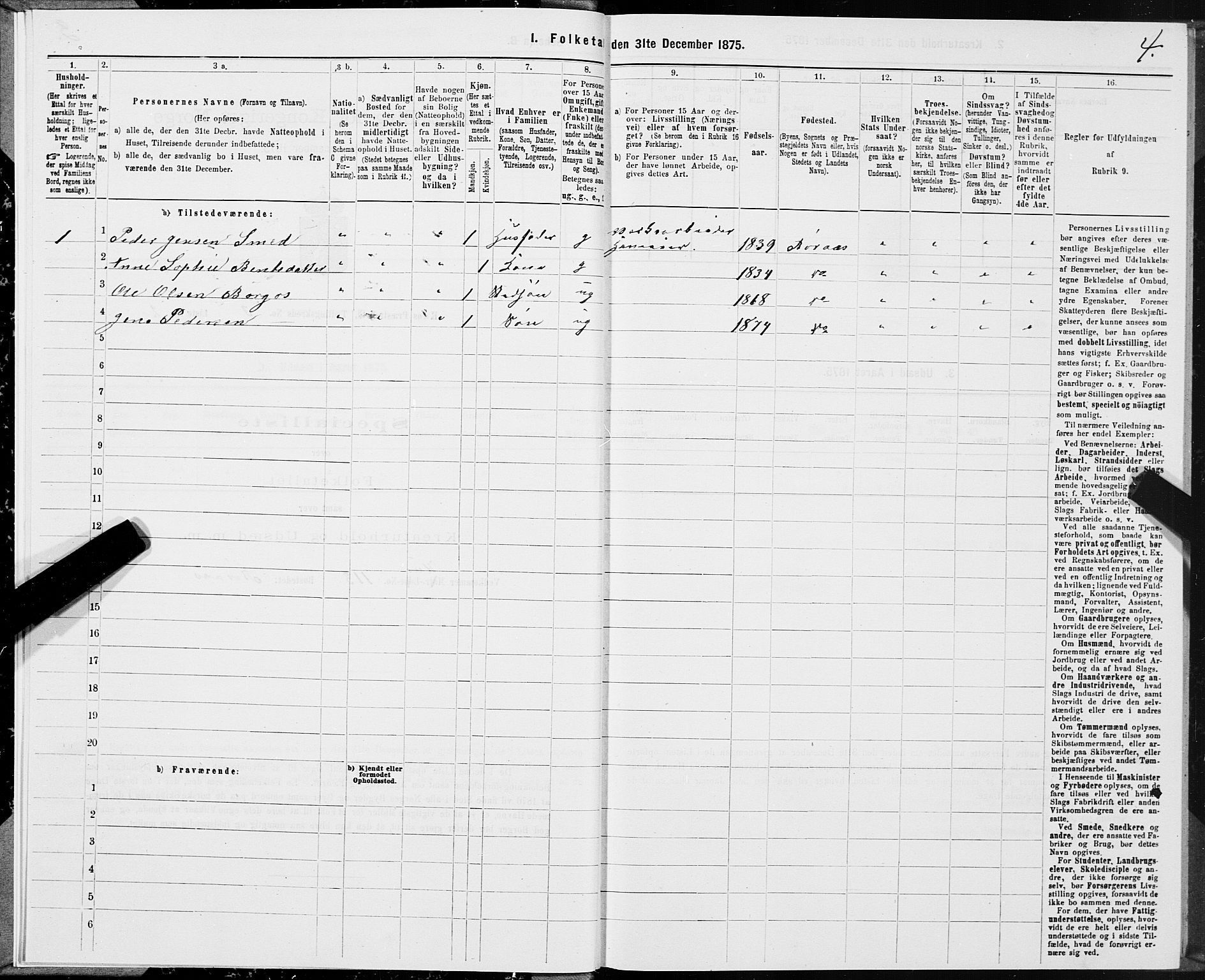 SAT, 1875 census for 1640P Røros, 1875, p. 2004