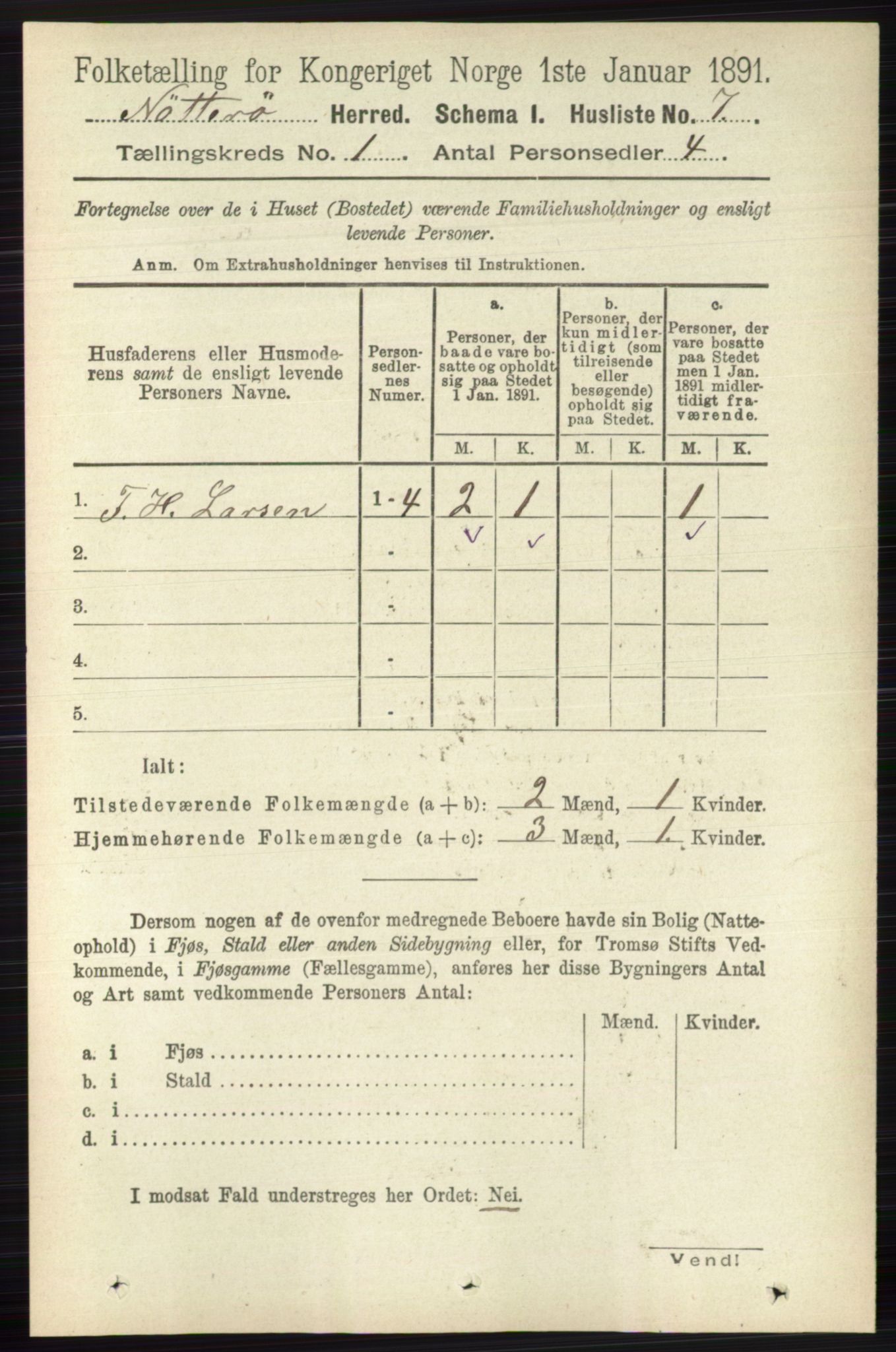 RA, 1891 census for 0722 Nøtterøy, 1891, p. 40