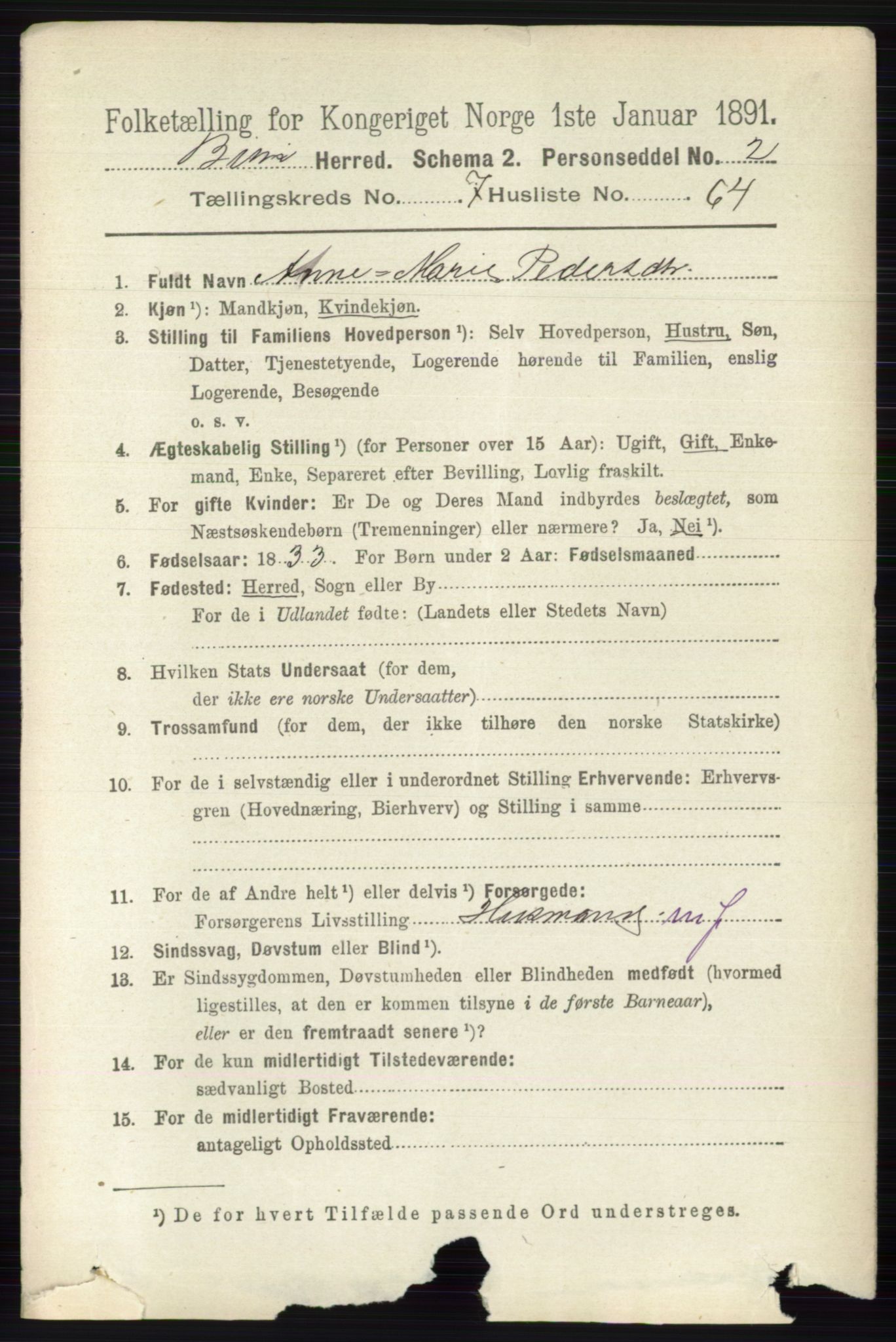 RA, 1891 census for 0525 Biri, 1891, p. 2834