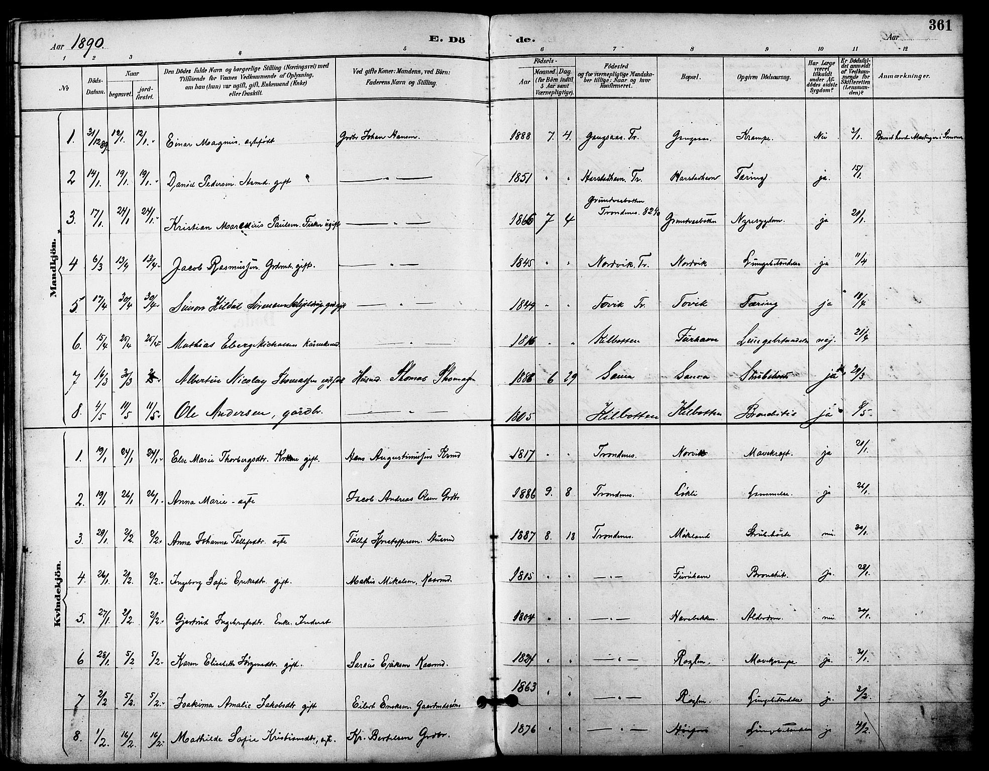 Trondenes sokneprestkontor, SATØ/S-1319/H/Ha/L0016kirke: Parish register (official) no. 16, 1890-1898, p. 361