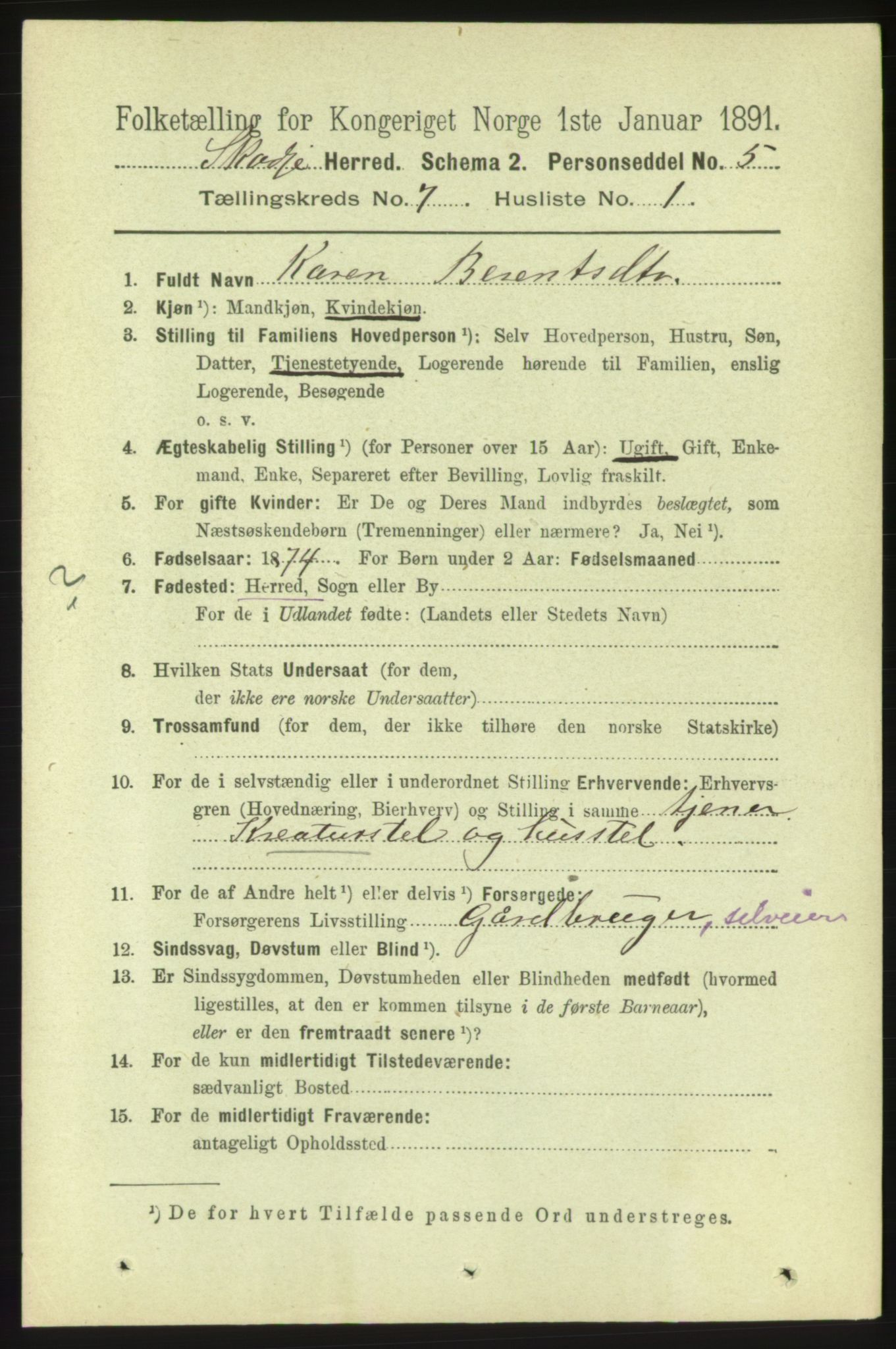 RA, 1891 census for 1529 Skodje, 1891, p. 1419