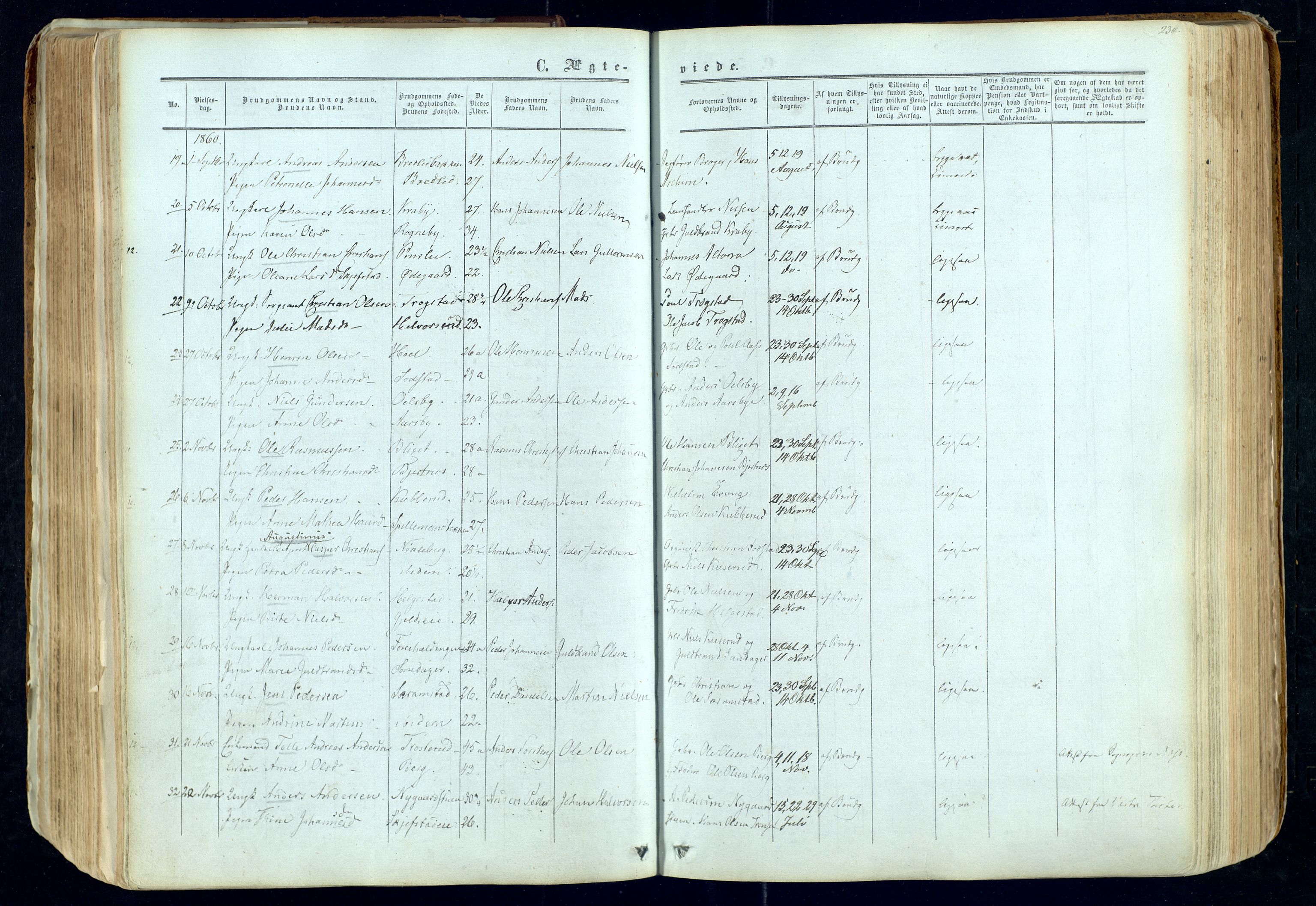 Østre Toten prestekontor, SAH/PREST-104/H/Ha/Haa/L0004: Parish register (official) no. 4, 1857-1865, p. 236