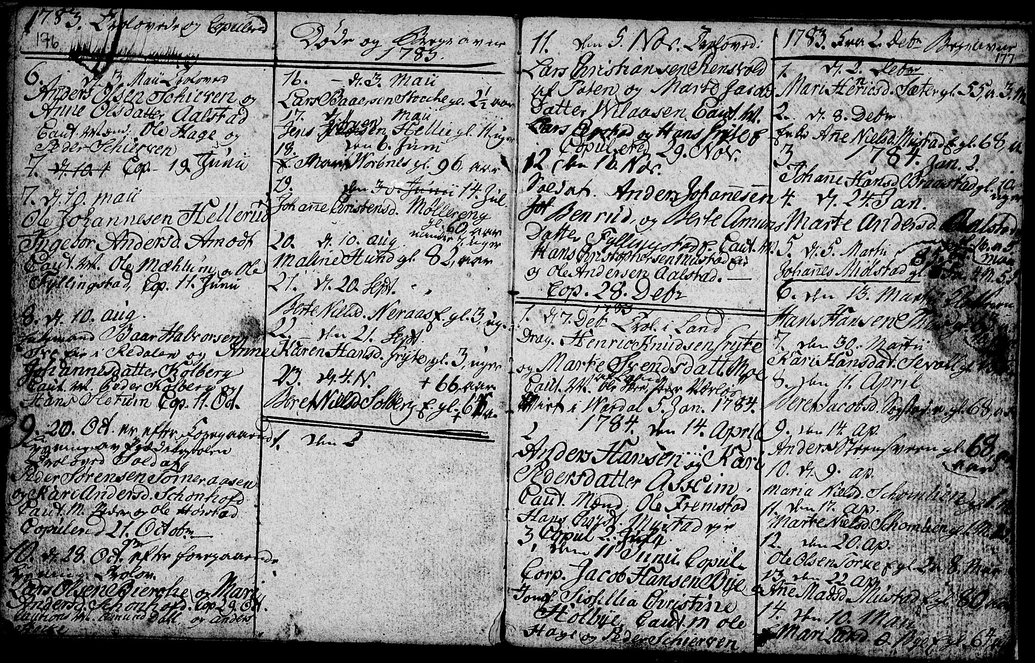 Vardal prestekontor, SAH/PREST-100/H/Ha/Hab/L0001: Parish register (copy) no. 1, 1771-1790, p. 176-177