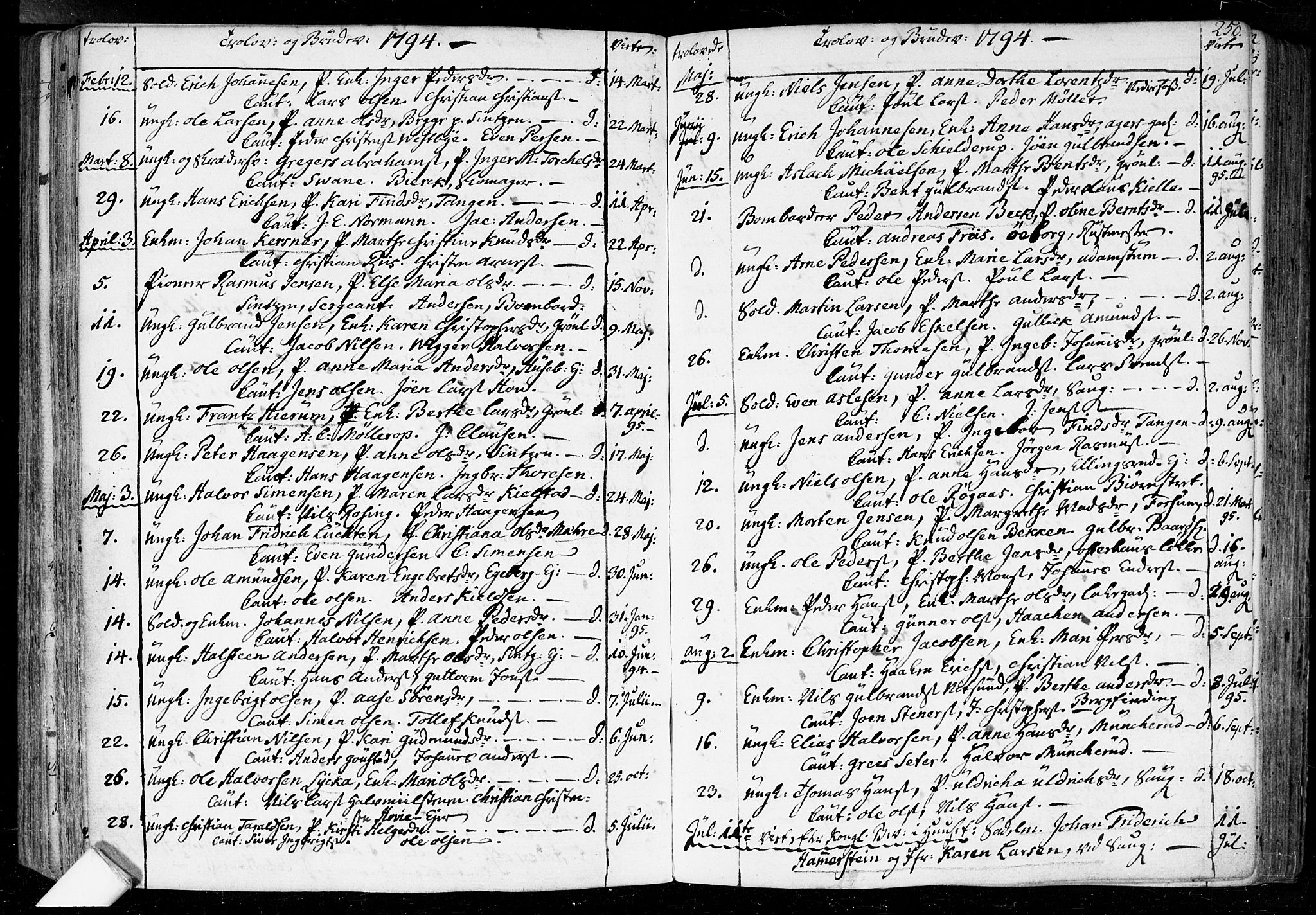 Aker prestekontor kirkebøker, SAO/A-10861/F/L0010: Parish register (official) no. 10, 1786-1809, p. 250