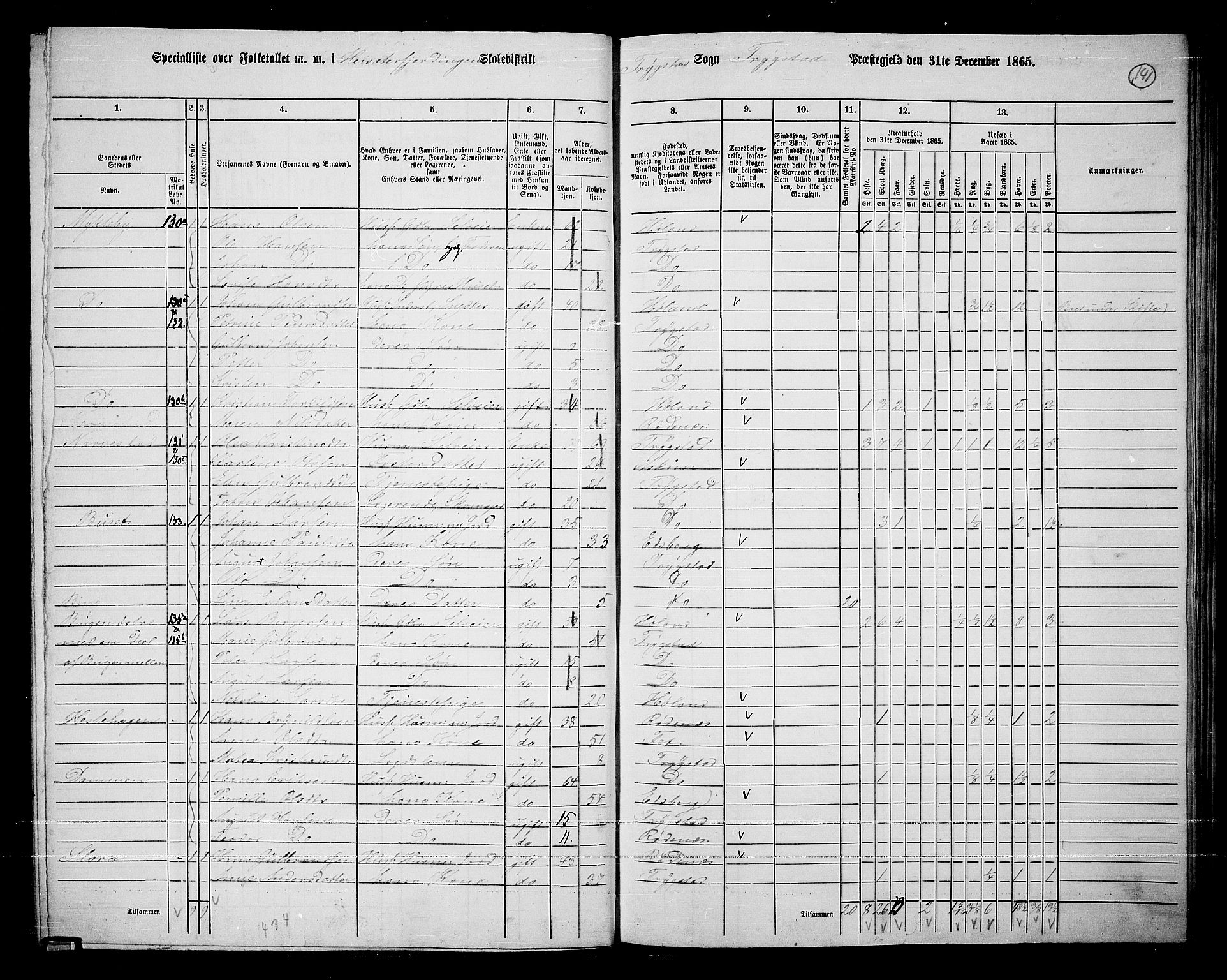 RA, 1865 census for Trøgstad, 1865, p. 125