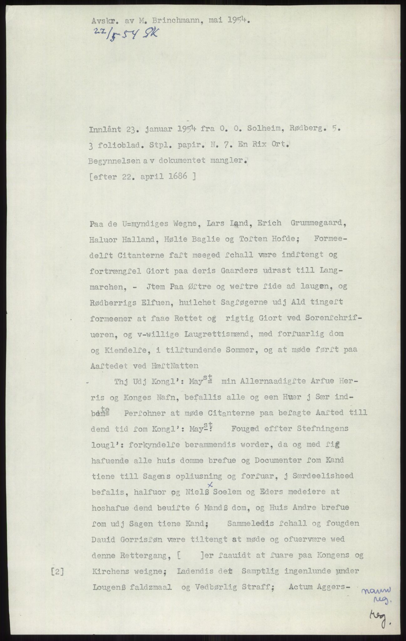 Samlinger til kildeutgivelse, Diplomavskriftsamlingen, AV/RA-EA-4053/H/Ha, p. 748