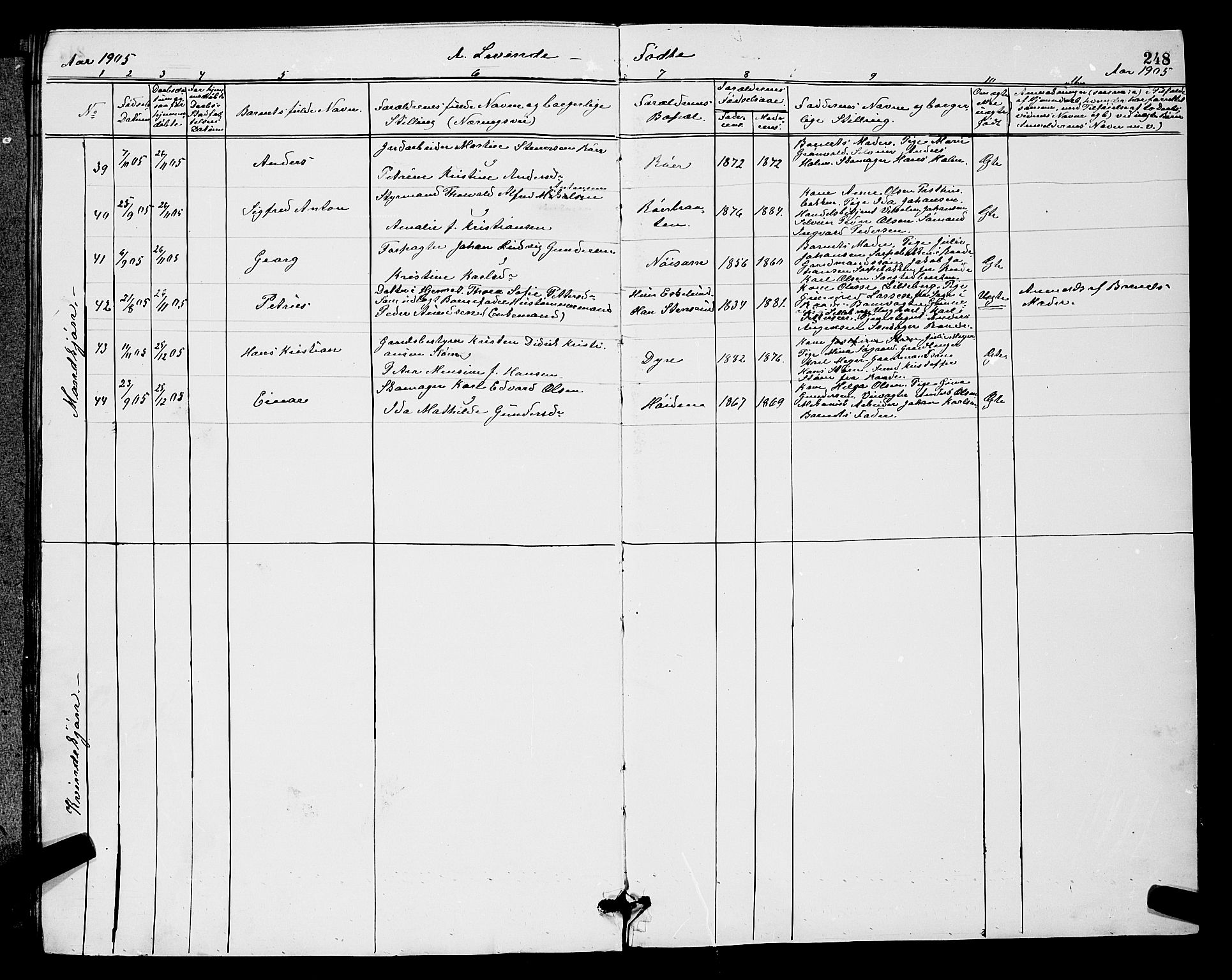 Rygge prestekontor Kirkebøker, SAO/A-10084b/G/Ga/L0002: Parish register (copy) no. 2, 1887-1905, p. 248