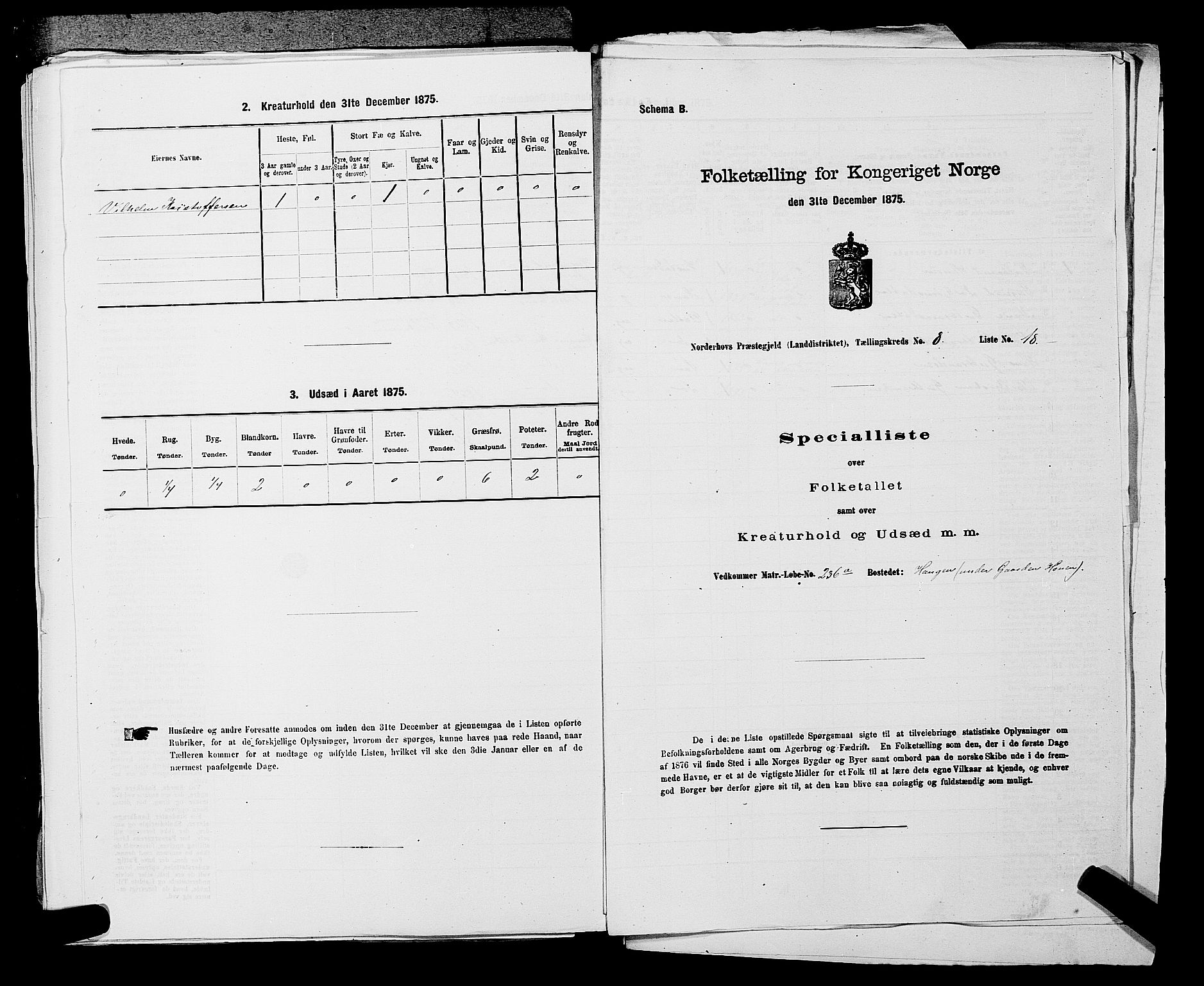 SAKO, 1875 census for 0613L Norderhov/Norderhov, Haug og Lunder, 1875, p. 1683