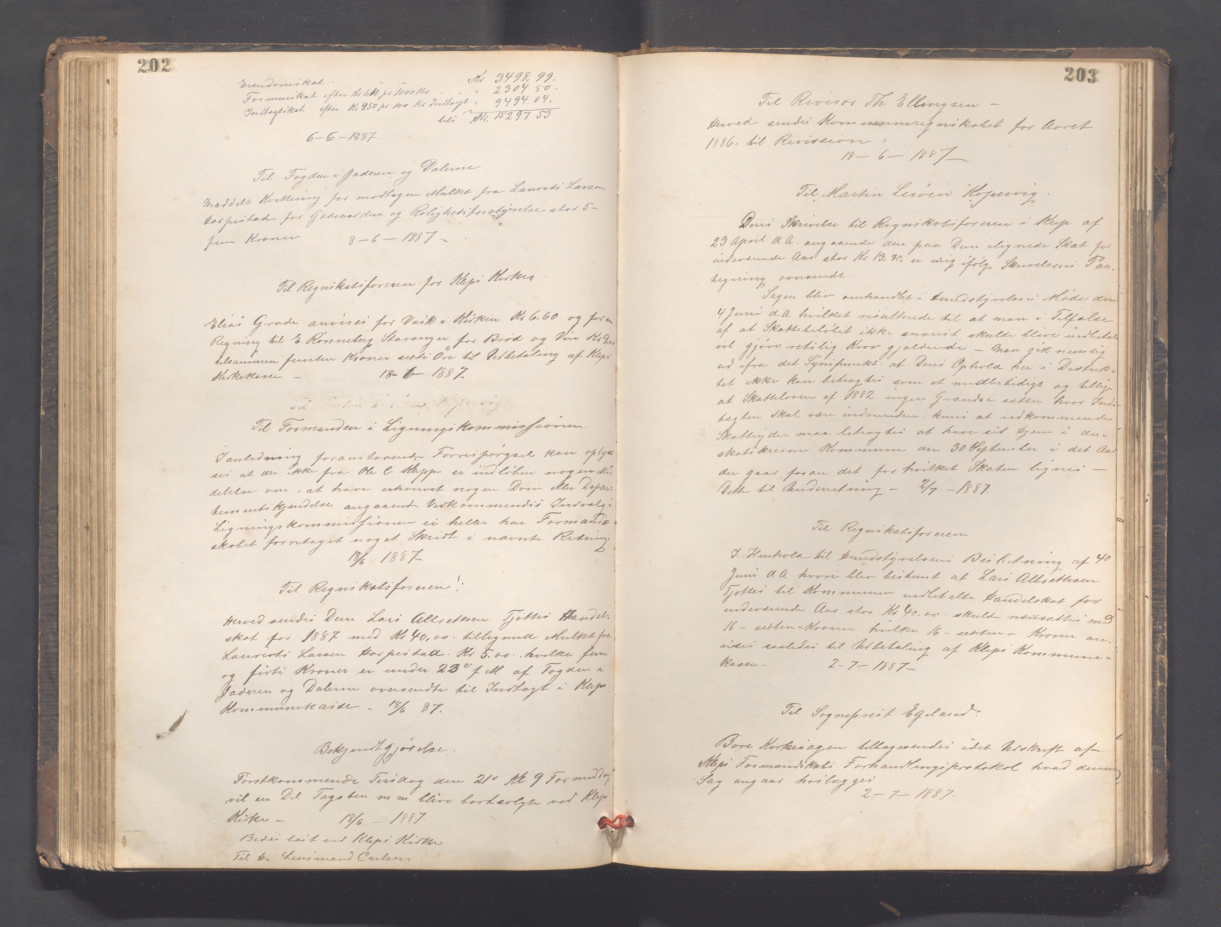 Klepp kommune - Formannskapet, IKAR/K-100277/B/L0003: Kopibok, 1877-1892, p. 202-203