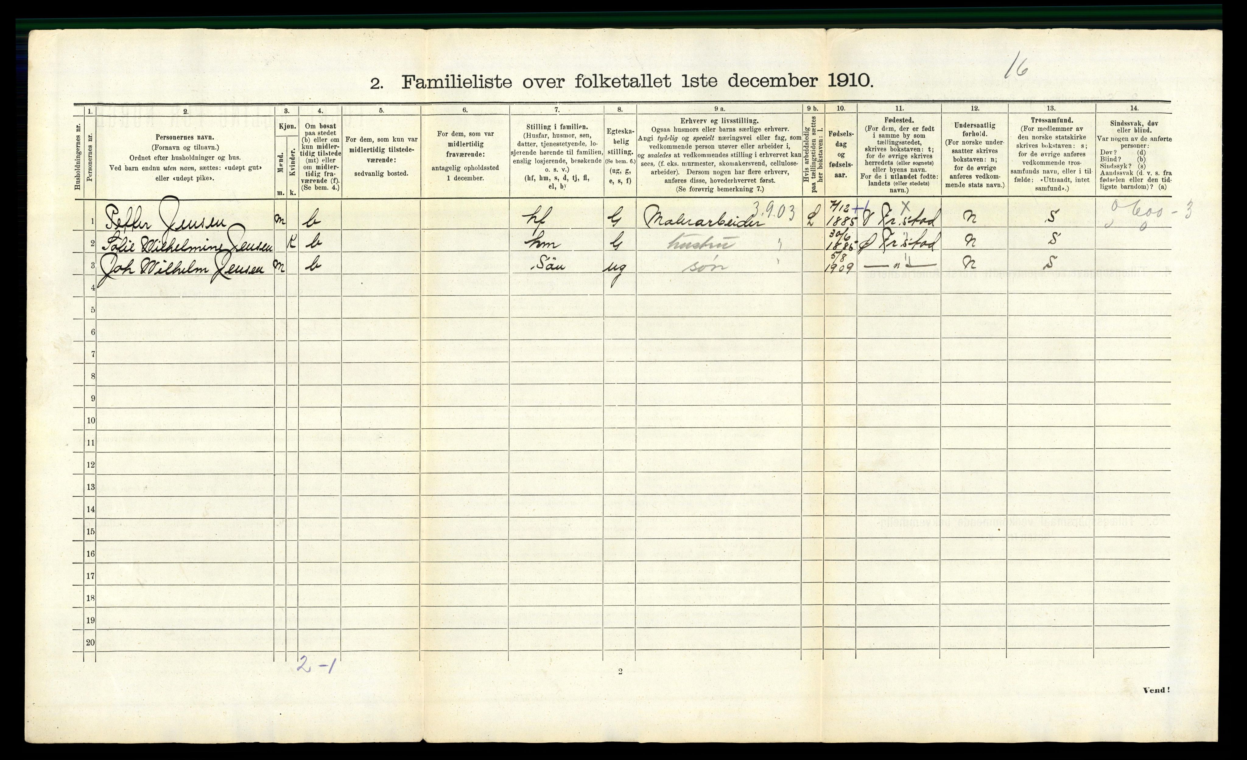 RA, 1910 census for Fredrikstad, 1910, p. 89