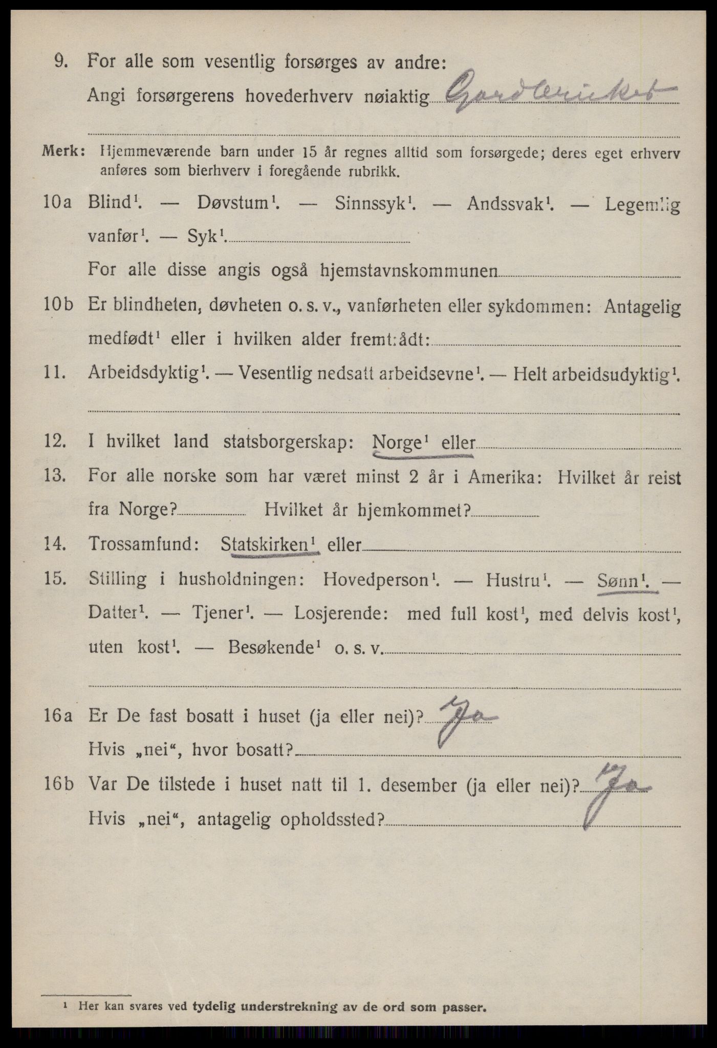 SAT, 1920 census for Vatne, 1920, p. 2183