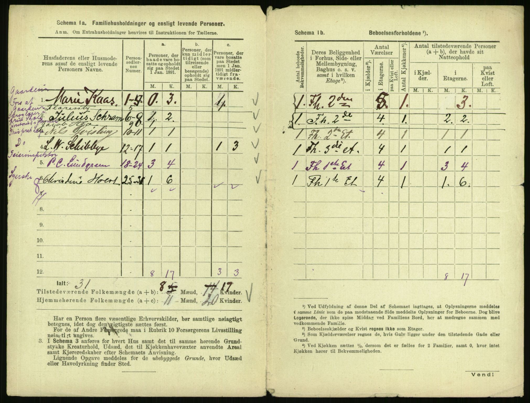 RA, 1891 census for 0301 Kristiania, 1891, p. 48576