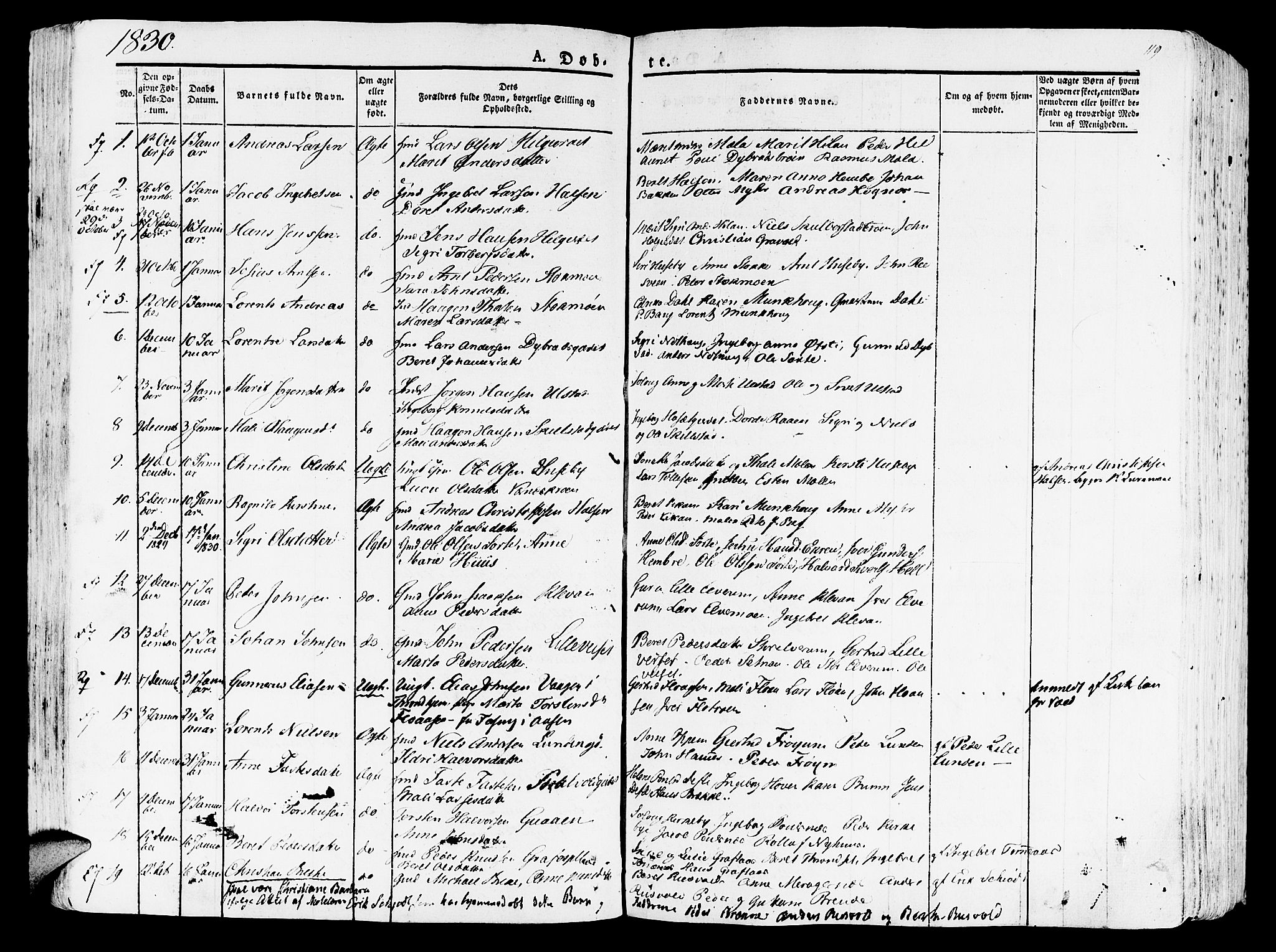 Ministerialprotokoller, klokkerbøker og fødselsregistre - Nord-Trøndelag, SAT/A-1458/709/L0070: Parish register (official) no. 709A10, 1820-1832, p. 119