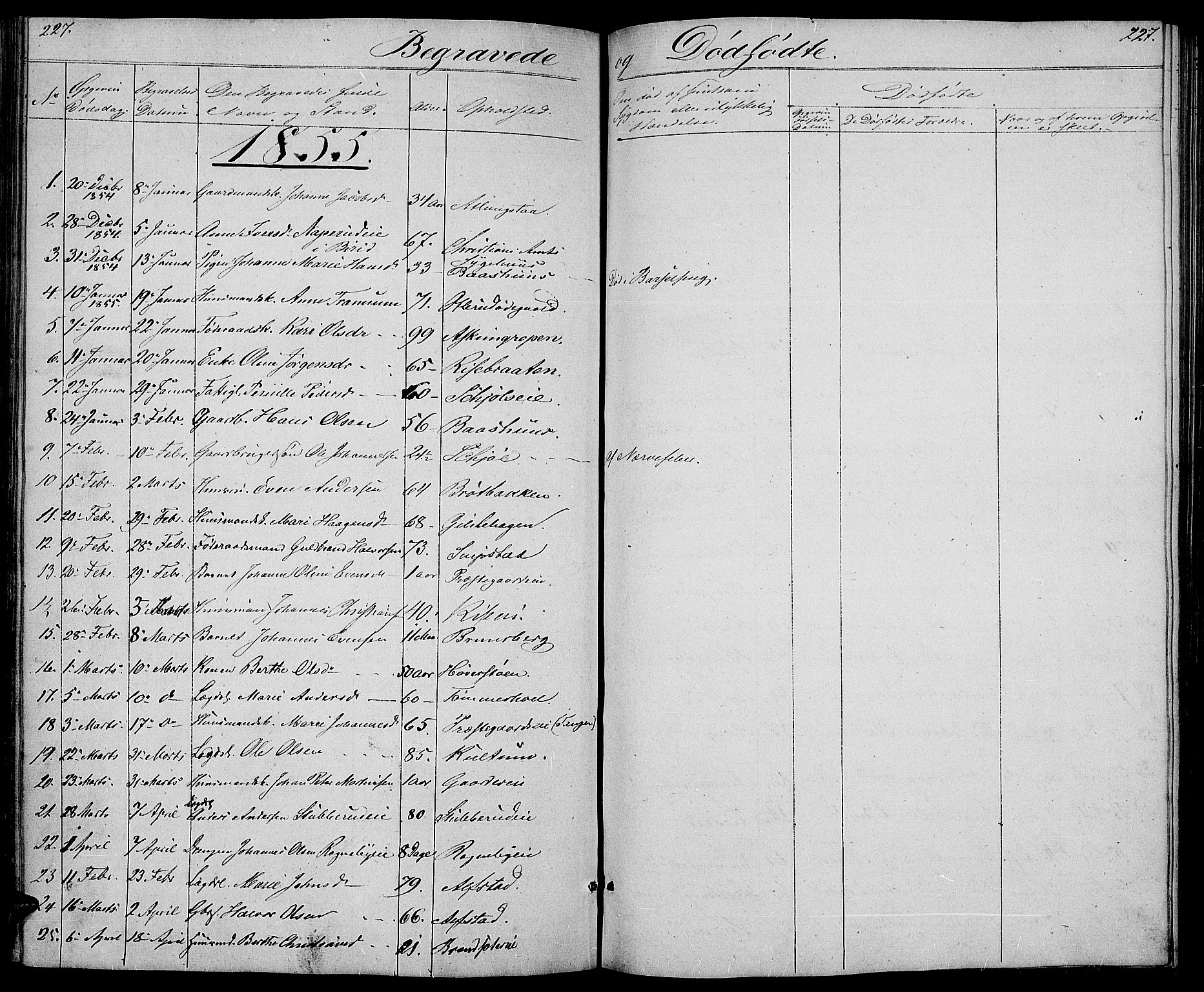 Østre Toten prestekontor, SAH/PREST-104/H/Ha/Hab/L0003: Parish register (copy) no. 3, 1848-1857, p. 227