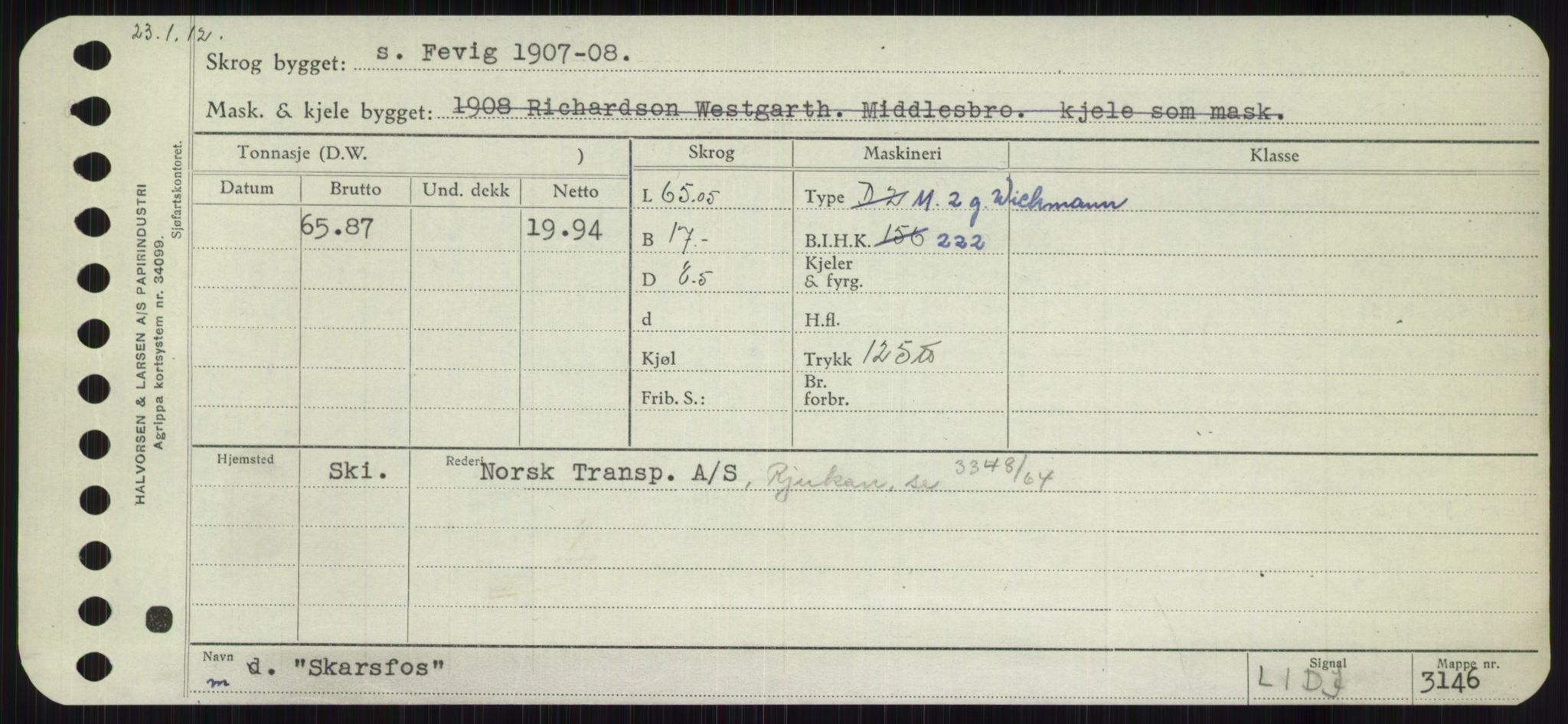 Sjøfartsdirektoratet med forløpere, Skipsmålingen, RA/S-1627/H/Ha/L0005/0001: Fartøy, S-Sven / Fartøy, S-Skji, p. 665