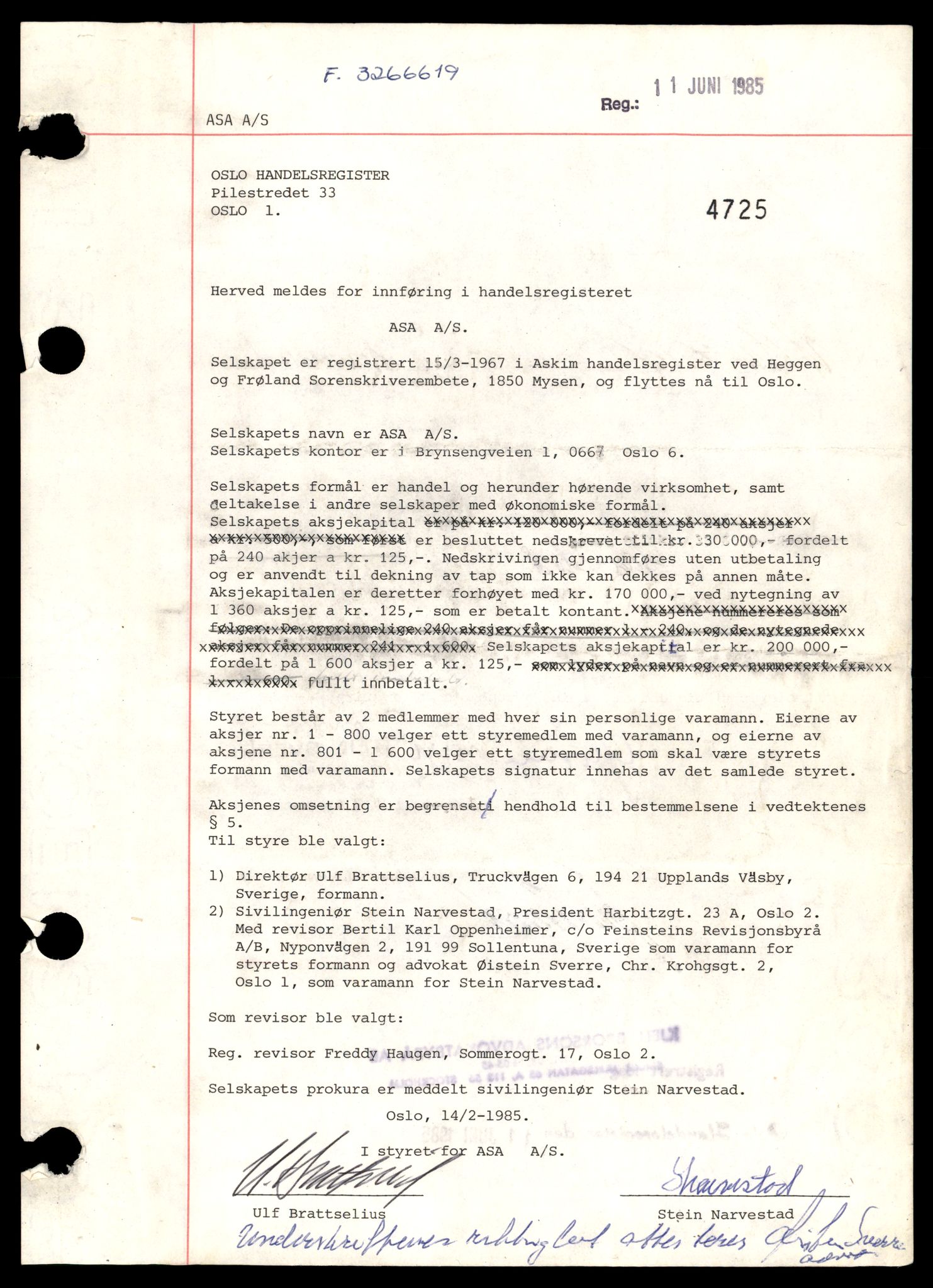 Oslo byfogd, Handelsregisteret, SAT/A-10867/G/Gb/Gba/L0050: Aksjeselskap, Asa-Atl, 1944-1990