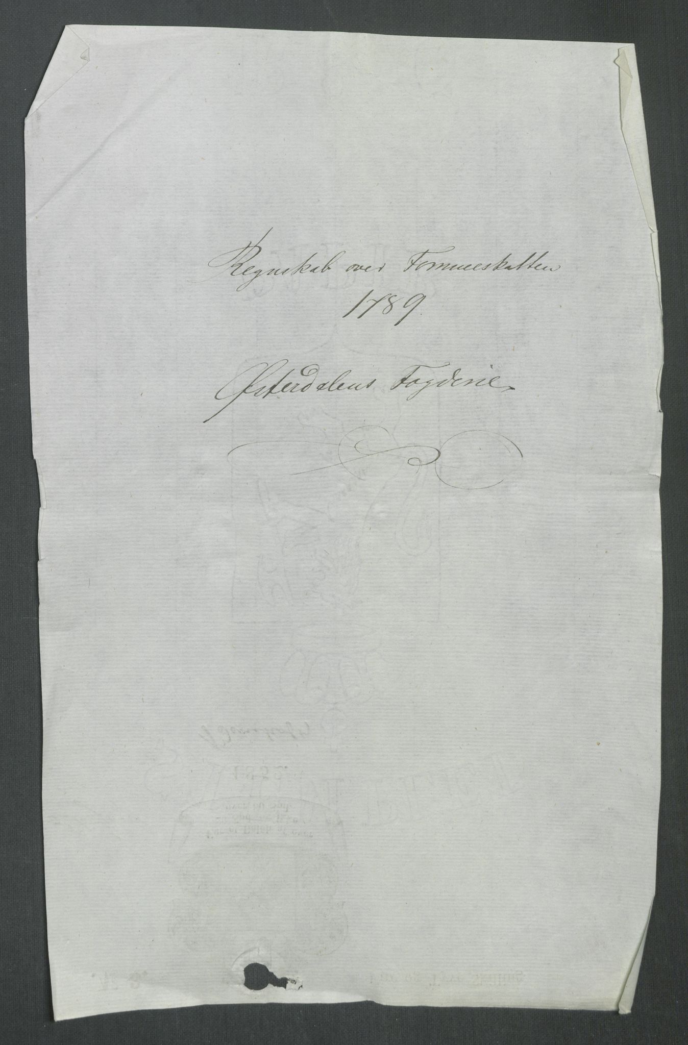 Rentekammeret inntil 1814, Reviderte regnskaper, Mindre regnskaper, RA/EA-4068/Rf/Rfe/L0059: Ytre og Indre Sogn fogderi, Østerdalen fogderi, 1789, p. 139