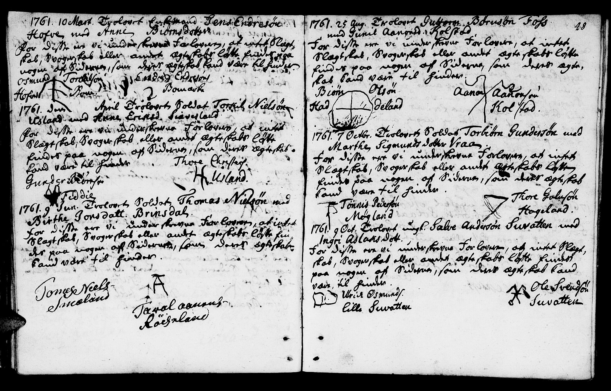 Mandal sokneprestkontor, SAK/1111-0030/F/Fa/Fab/L0001: Parish register (official) no. A 1, 1720-1793, p. 48