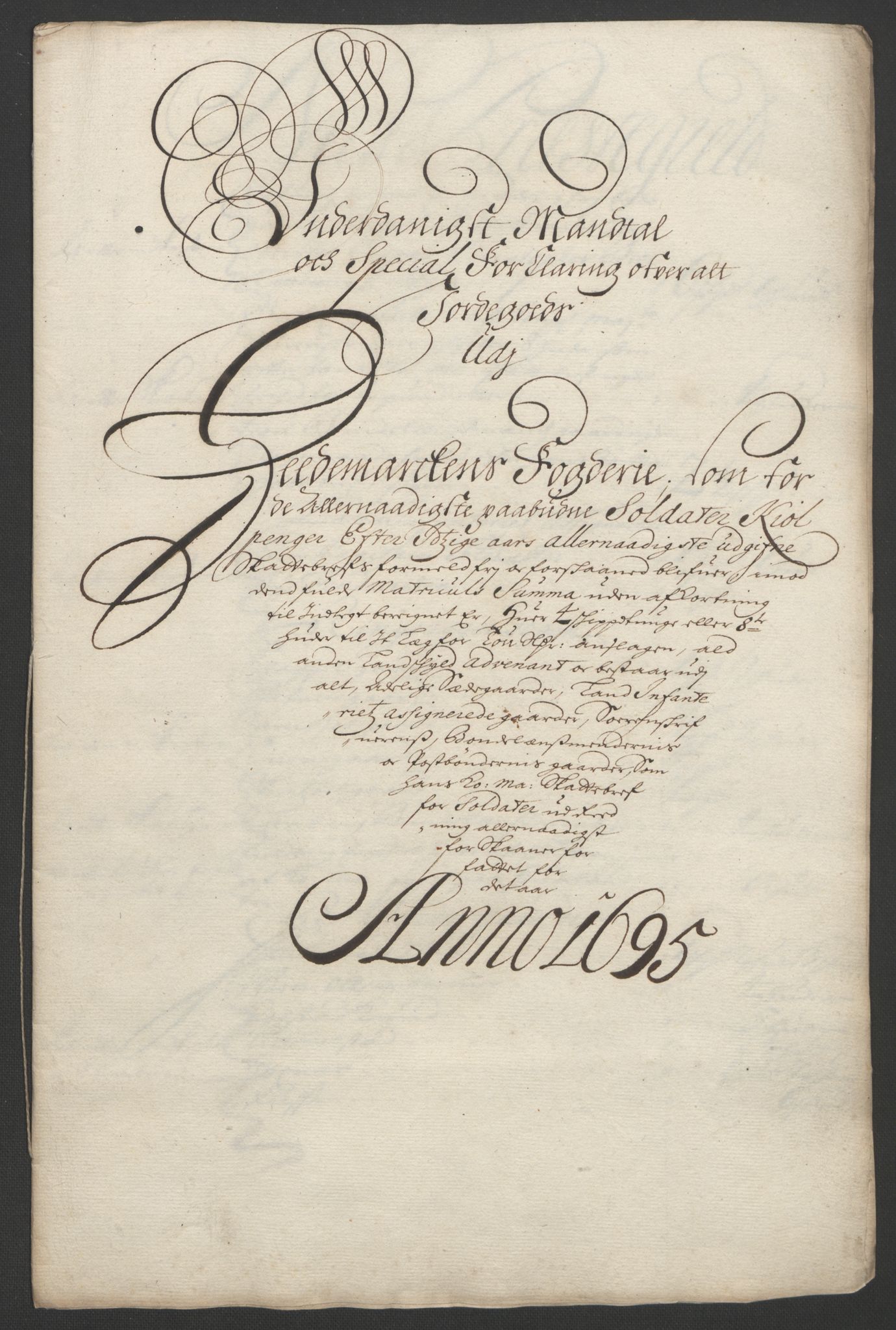 Rentekammeret inntil 1814, Reviderte regnskaper, Fogderegnskap, RA/EA-4092/R16/L1036: Fogderegnskap Hedmark, 1695-1696, p. 217