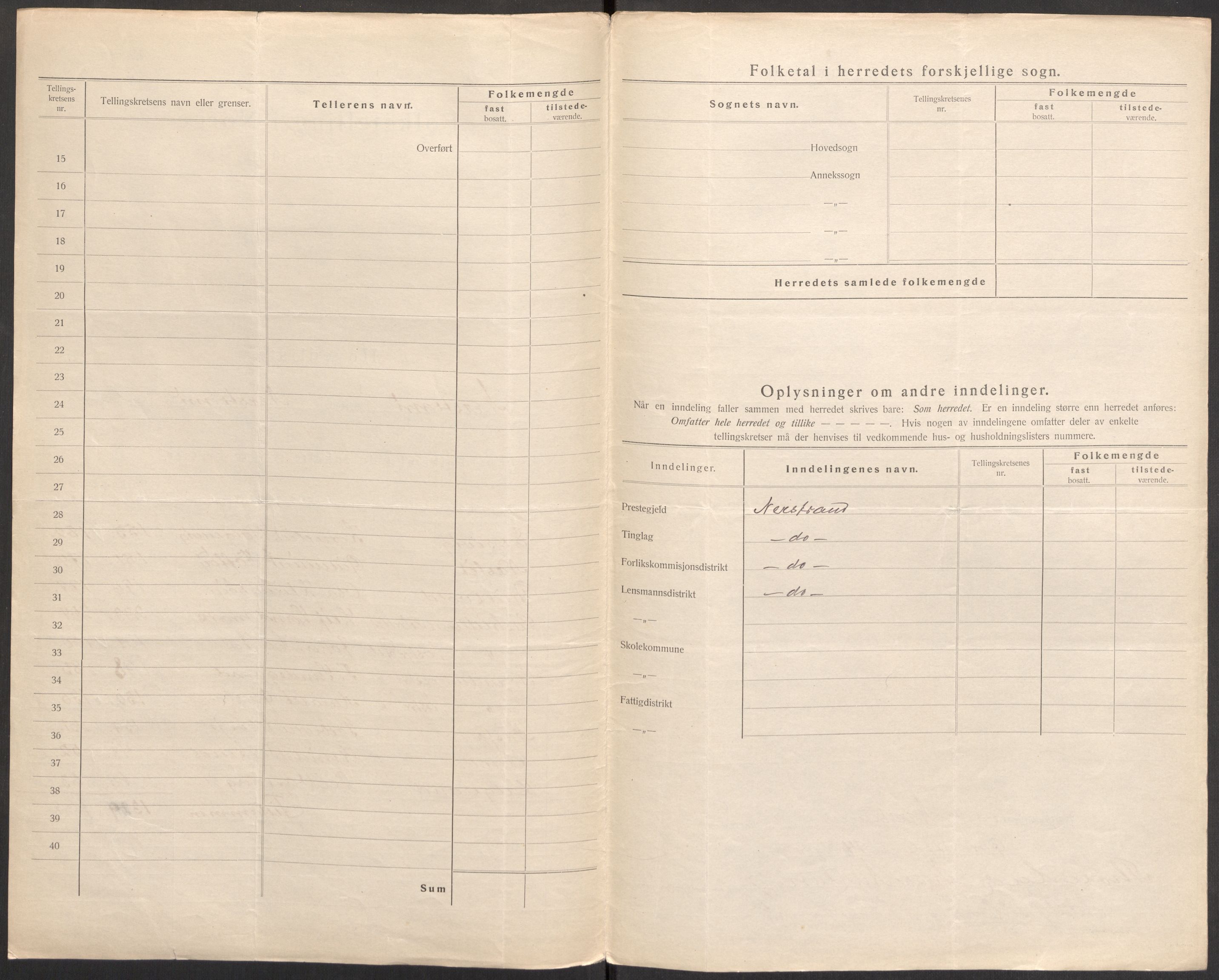 SAST, 1920 census for Nedstrand, 1920, p. 9