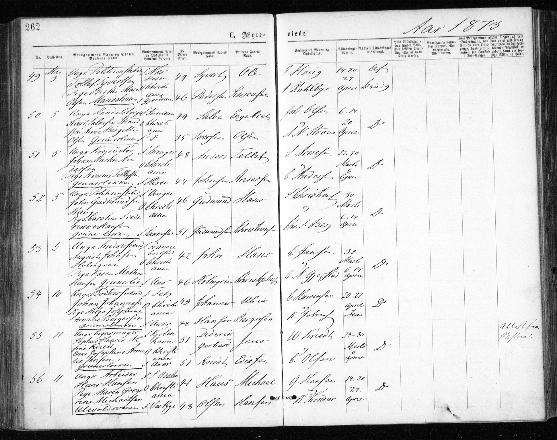 Gamle Aker prestekontor Kirkebøker, AV/SAO-A-10617a/F/L0003: Parish register (official) no. 3, 1865-1873, p. 262