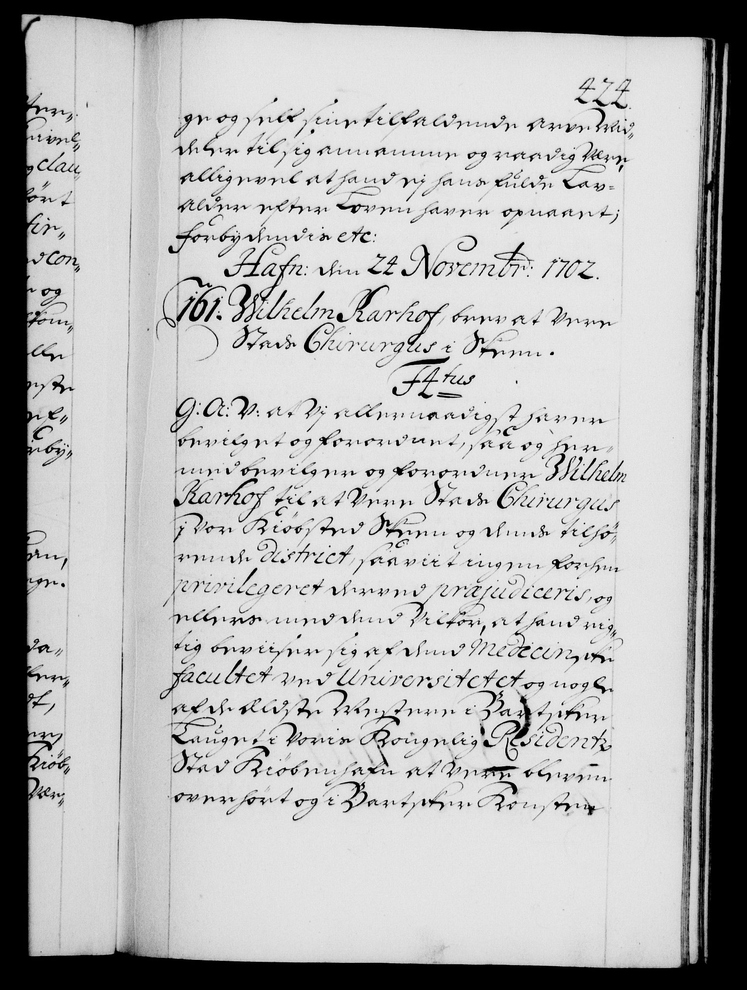 Danske Kanselli 1572-1799, AV/RA-EA-3023/F/Fc/Fca/Fcaa/L0018: Norske registre, 1699-1703, p. 424a