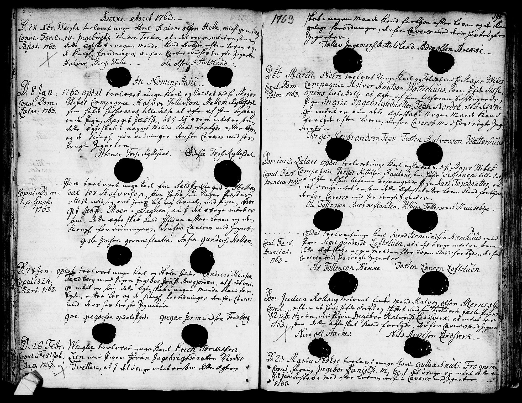 Rollag kirkebøker, SAKO/A-240/F/Fa/L0003: Parish register (official) no. I 3, 1743-1778, p. 195
