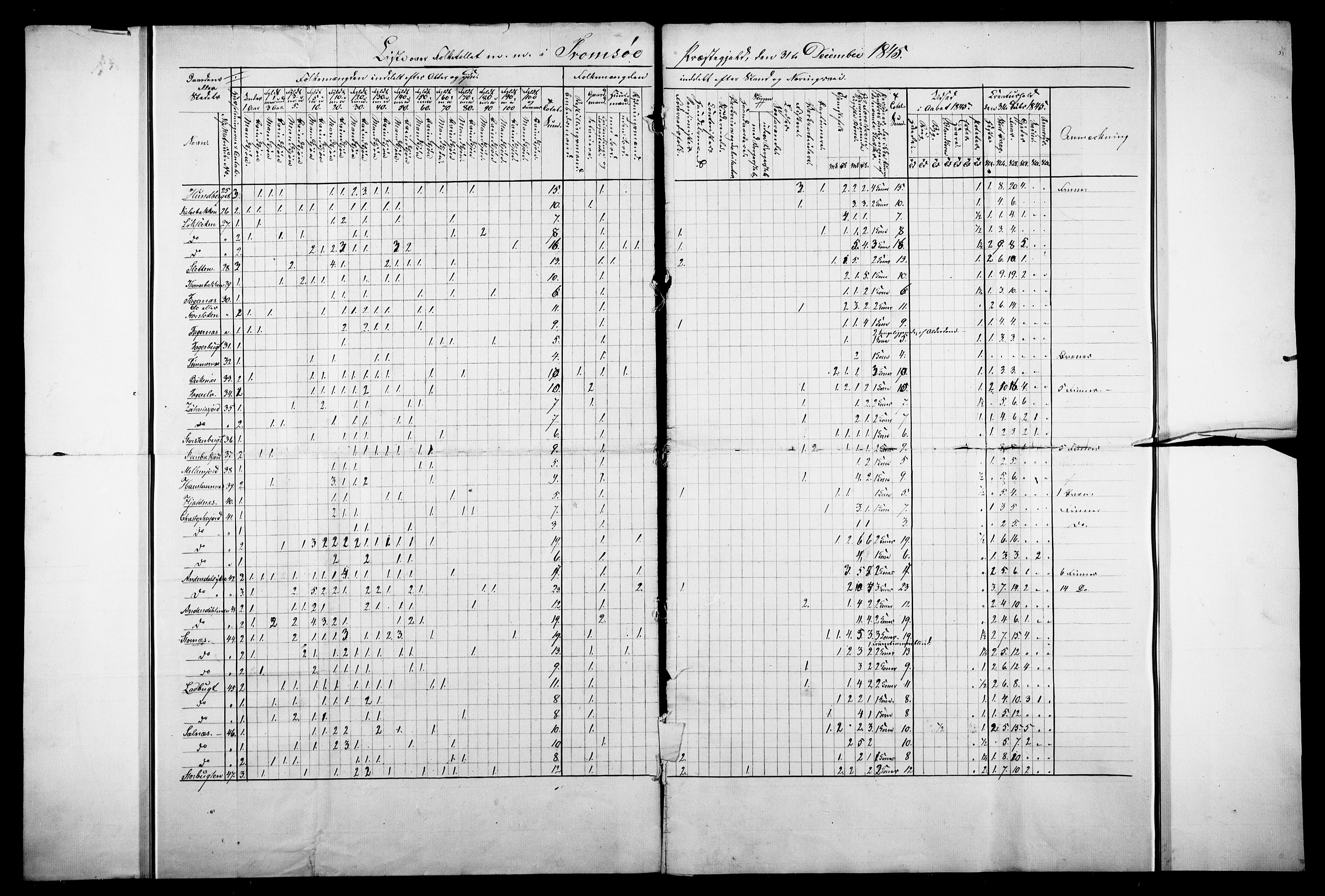 , 1845 Census for Tromsø, 1845, p. 20