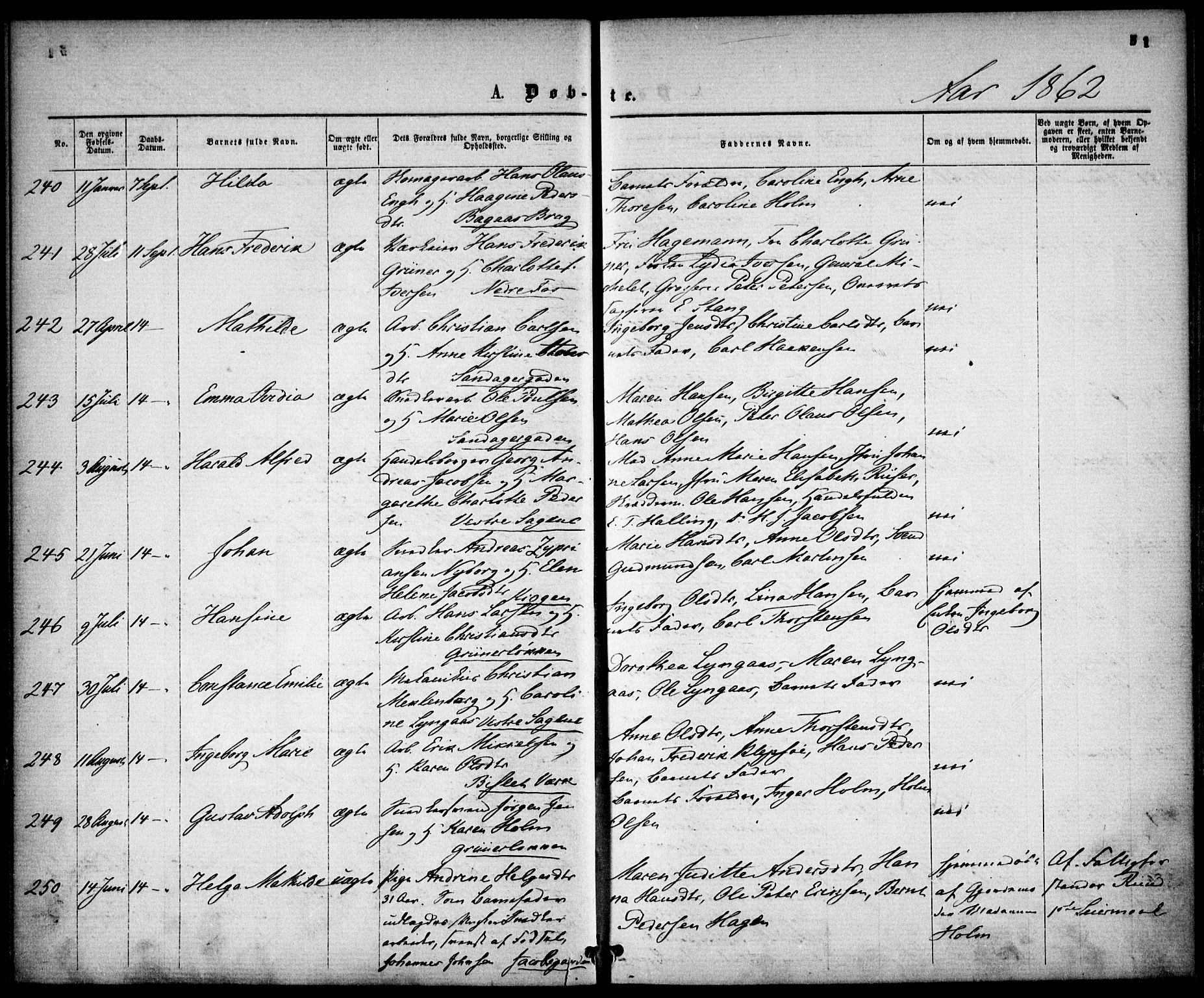 Gamle Aker prestekontor Kirkebøker, AV/SAO-A-10617a/F/L0001: Parish register (official) no. 1, 1861-1865, p. 51