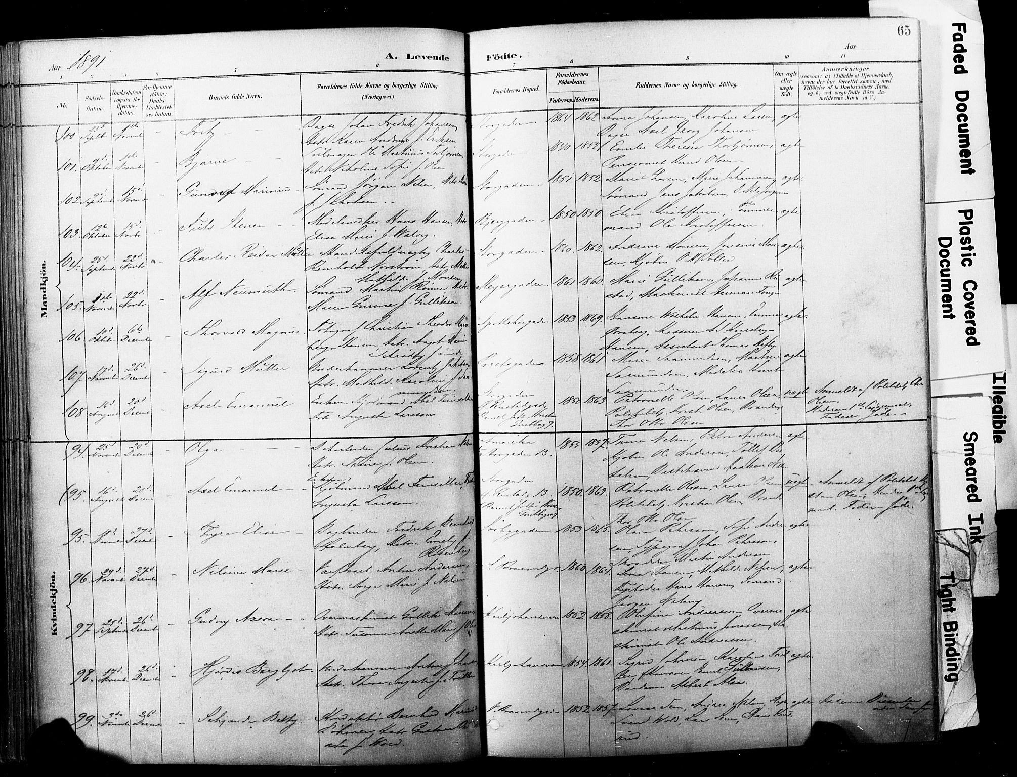 Horten kirkebøker, AV/SAKO-A-348/F/Fa/L0004: Parish register (official) no. 4, 1888-1895, p. 65