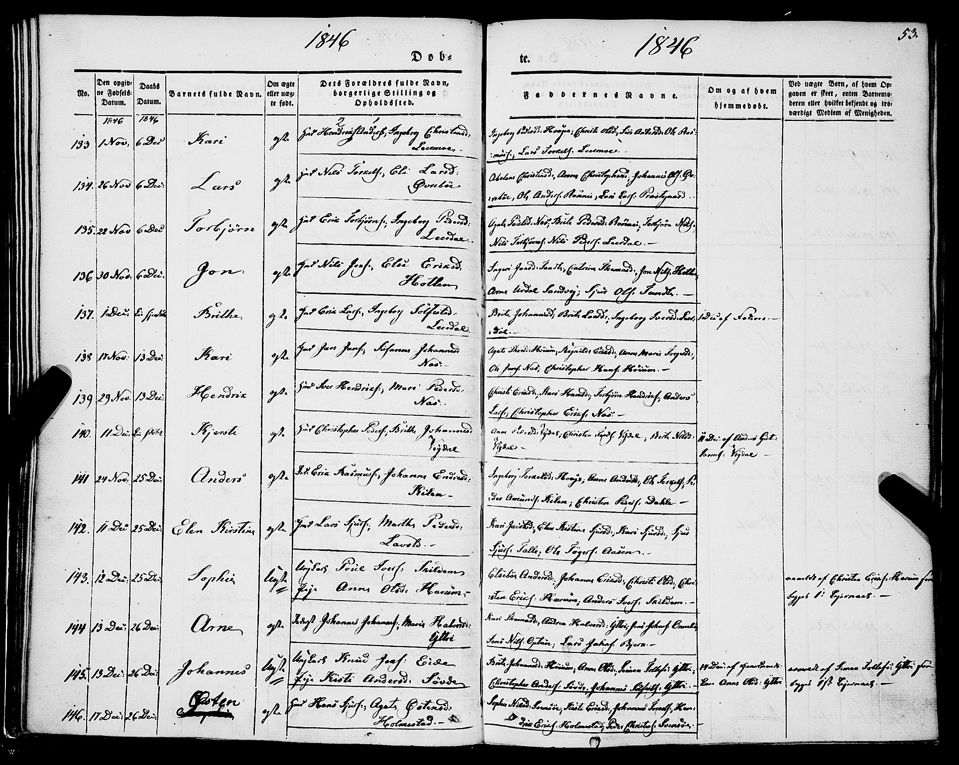 Luster sokneprestembete, AV/SAB-A-81101/H/Haa/Haaa/L0006: Parish register (official) no. A 6, 1840-1848, p. 53